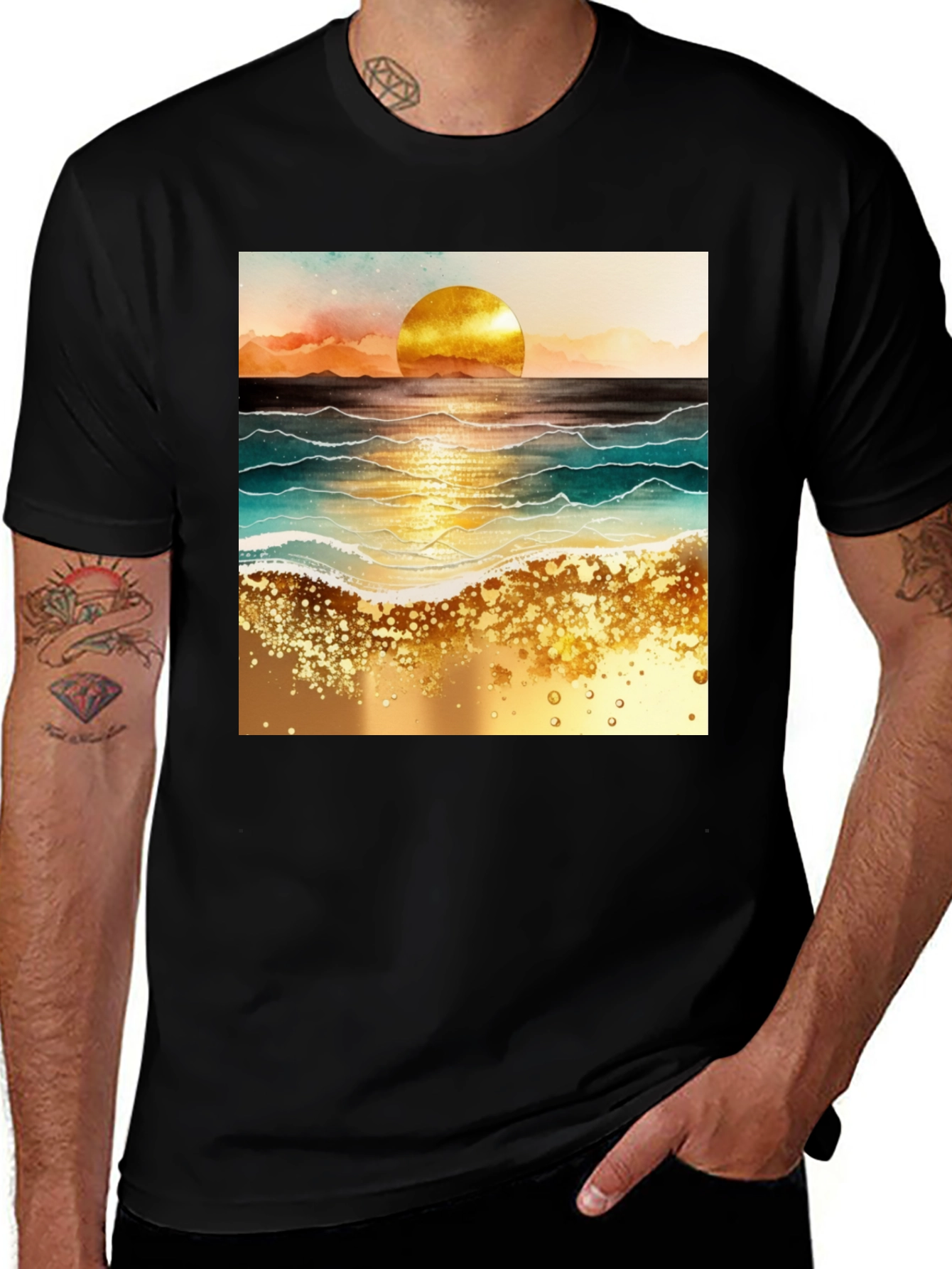 Variant 3 of Golden Sunset Beach Graphic Tee
