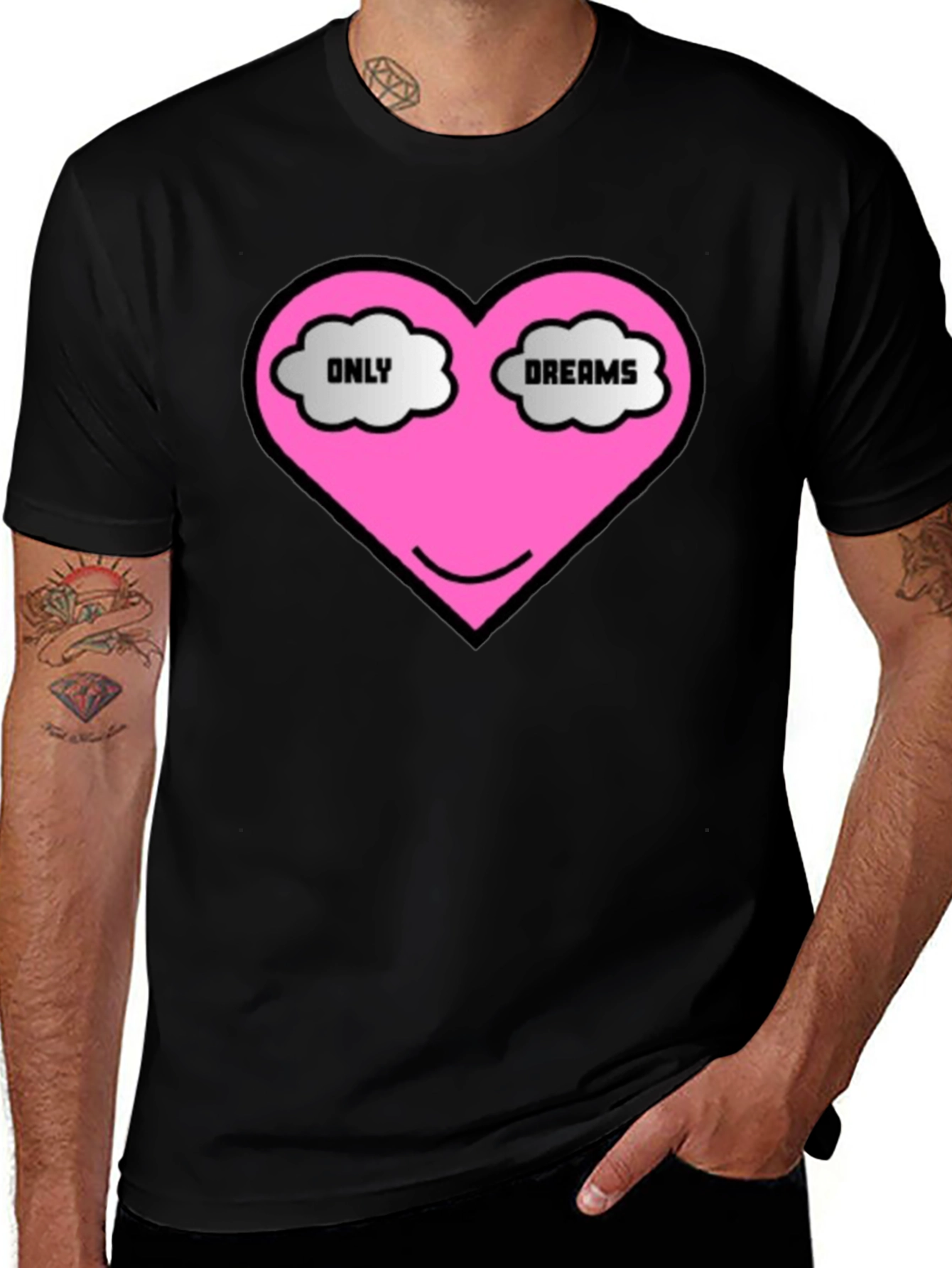 Variant 19 of Only Dreams Heart T-Shirt - Black