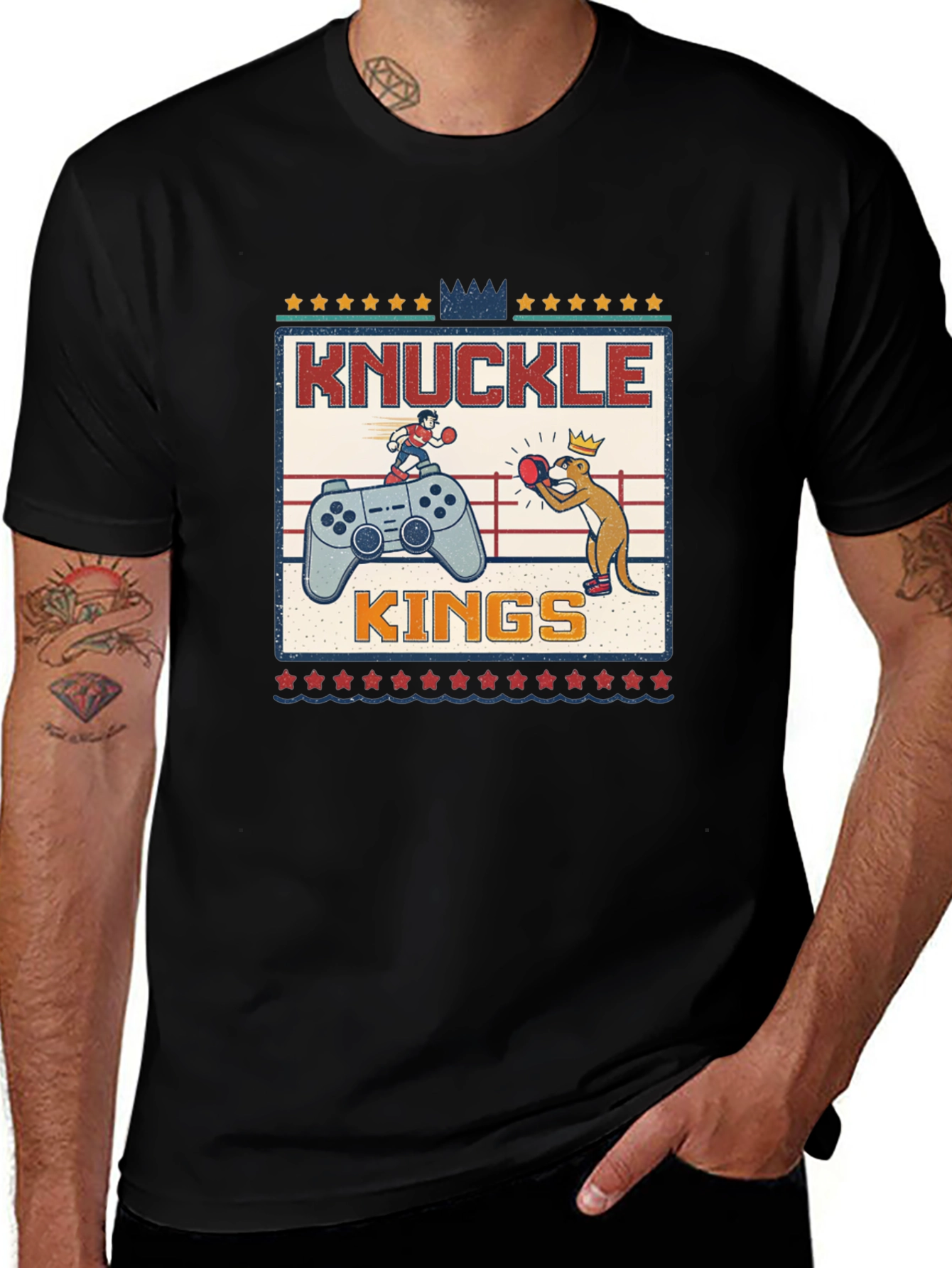 Variant 26 of Knuckle Kings Graphic T-Shirt - Gamer Boxing Design