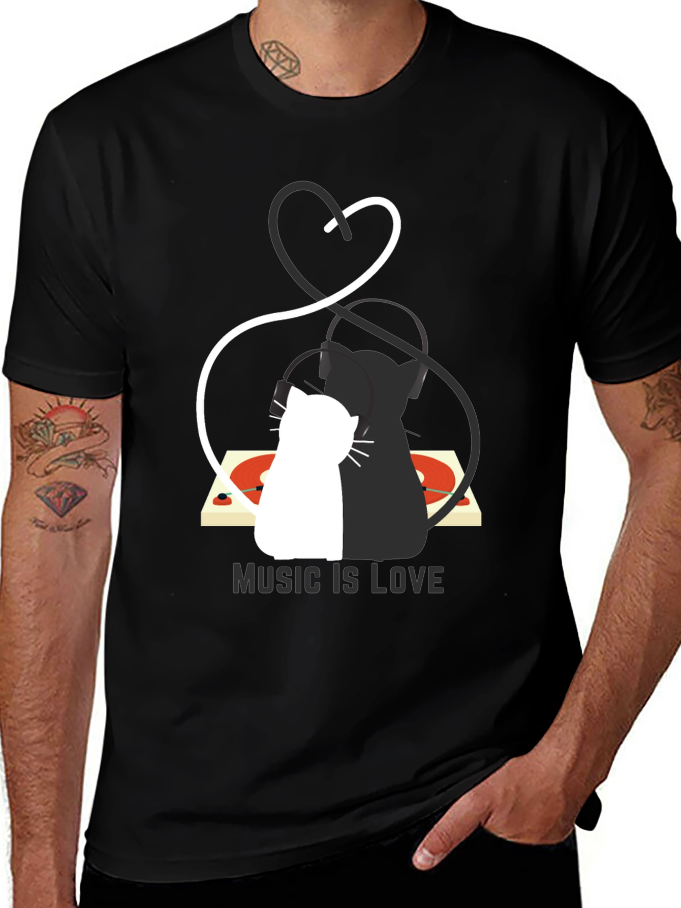 Variant 20 of Music is Love Cat Graphic Tee