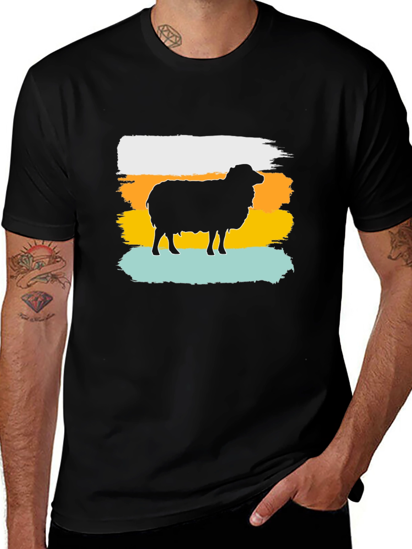 Variant 8 of Retro Sheep Graphic Tee