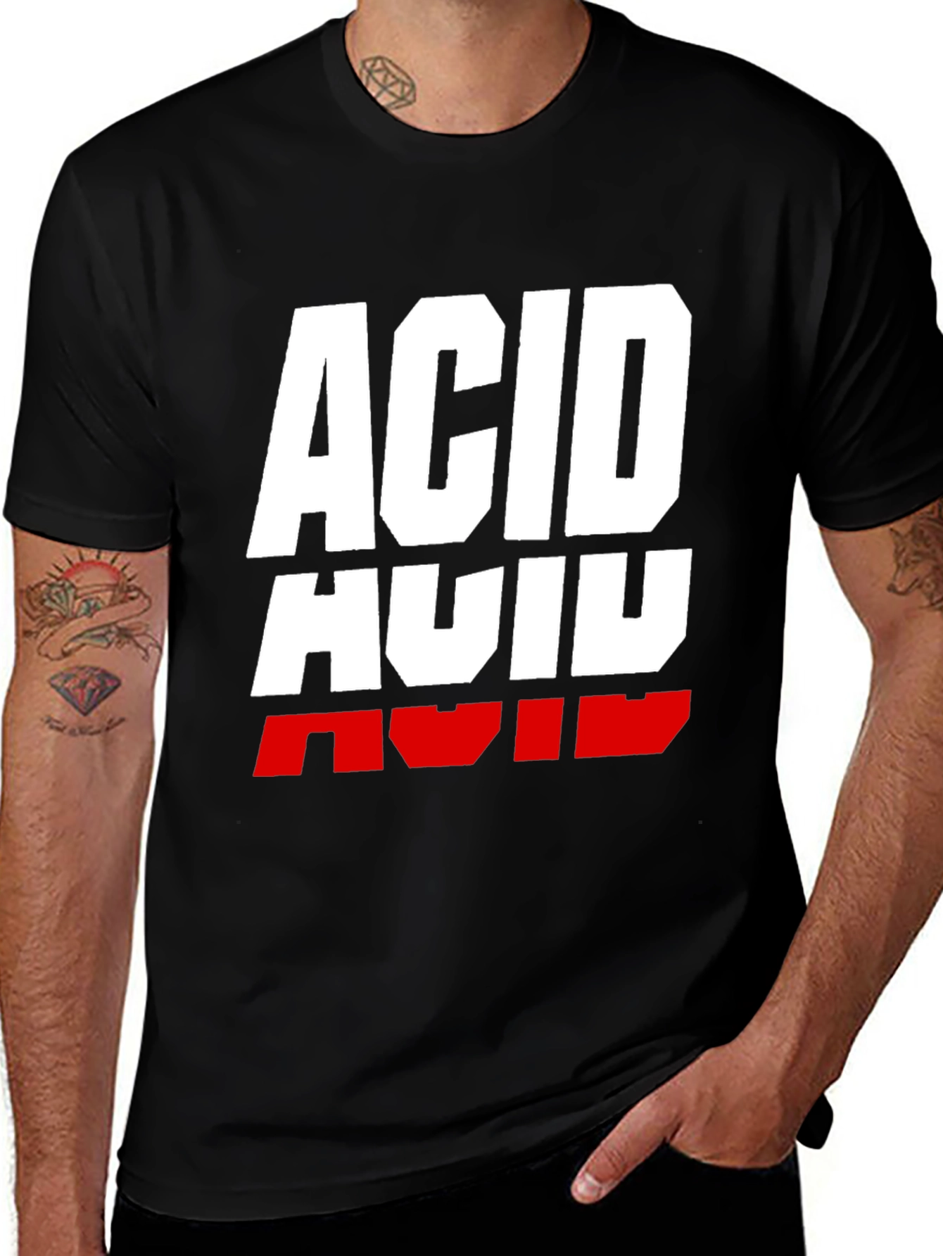 Variant 9 of Acid Graphic Print T-Shirt - Black