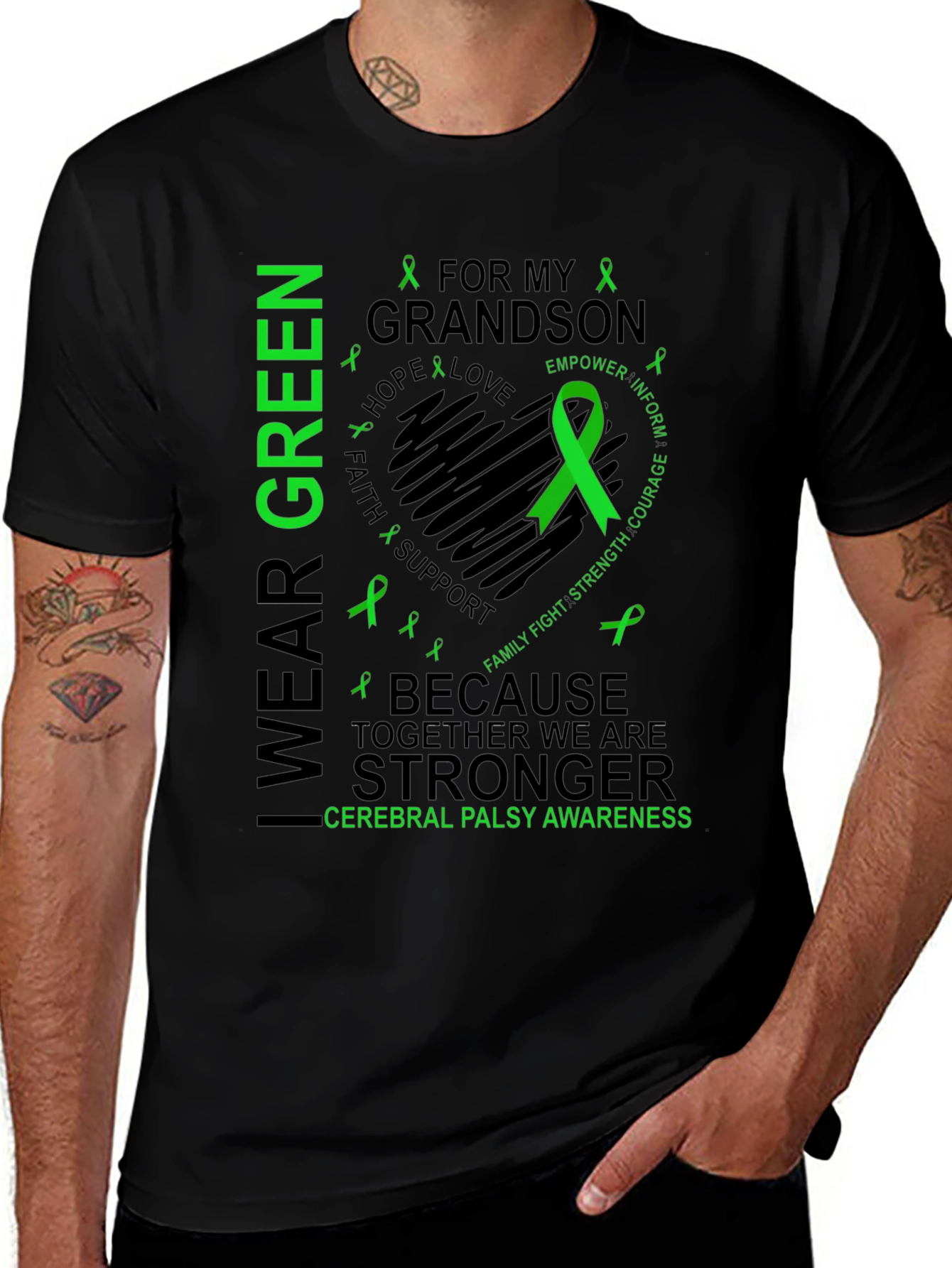 I Wear Green for My Grandson Cerebral Palsy Awareness T-Shirt