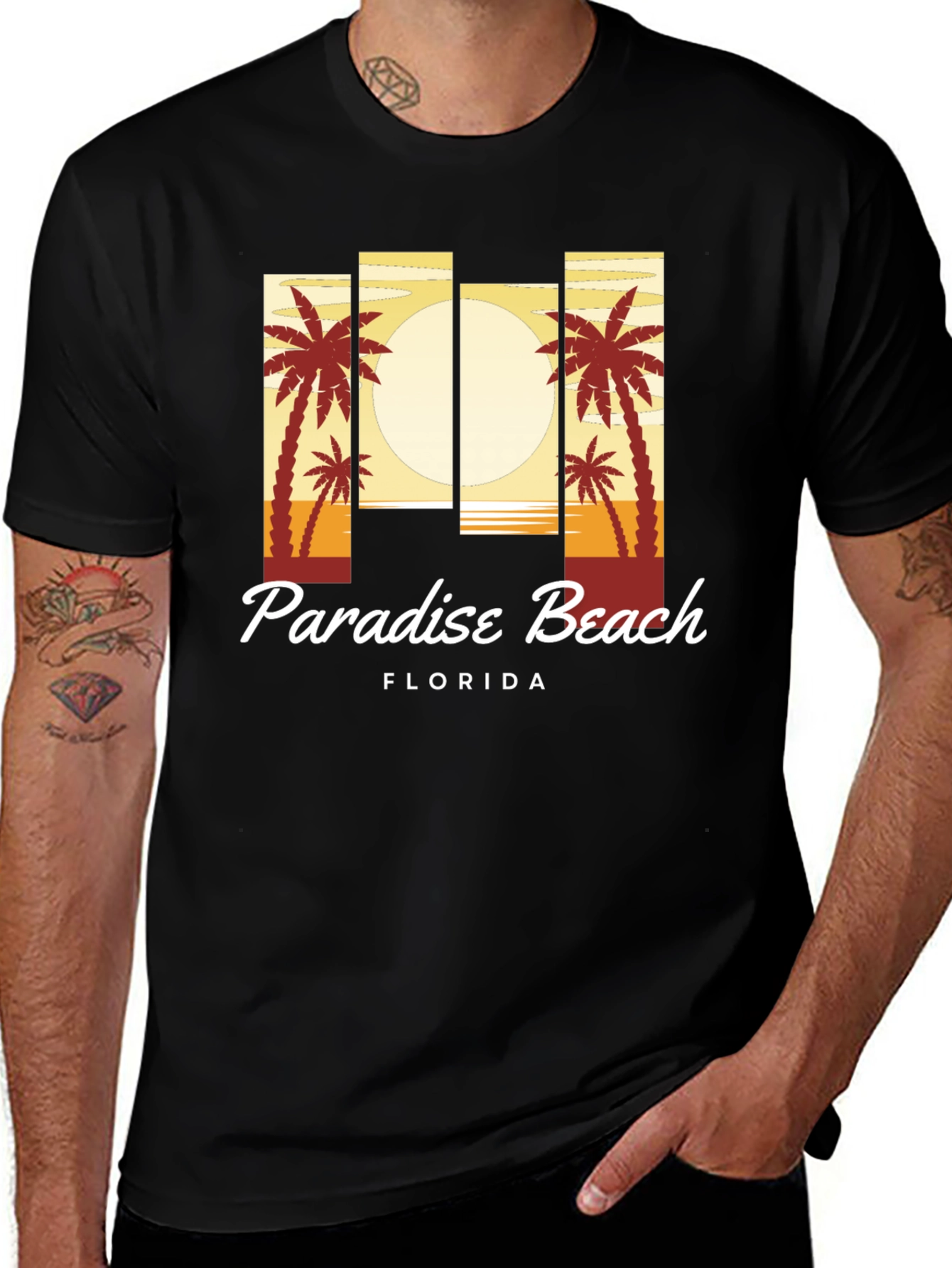 Black Paradise Beach Florida T-Shirt main image