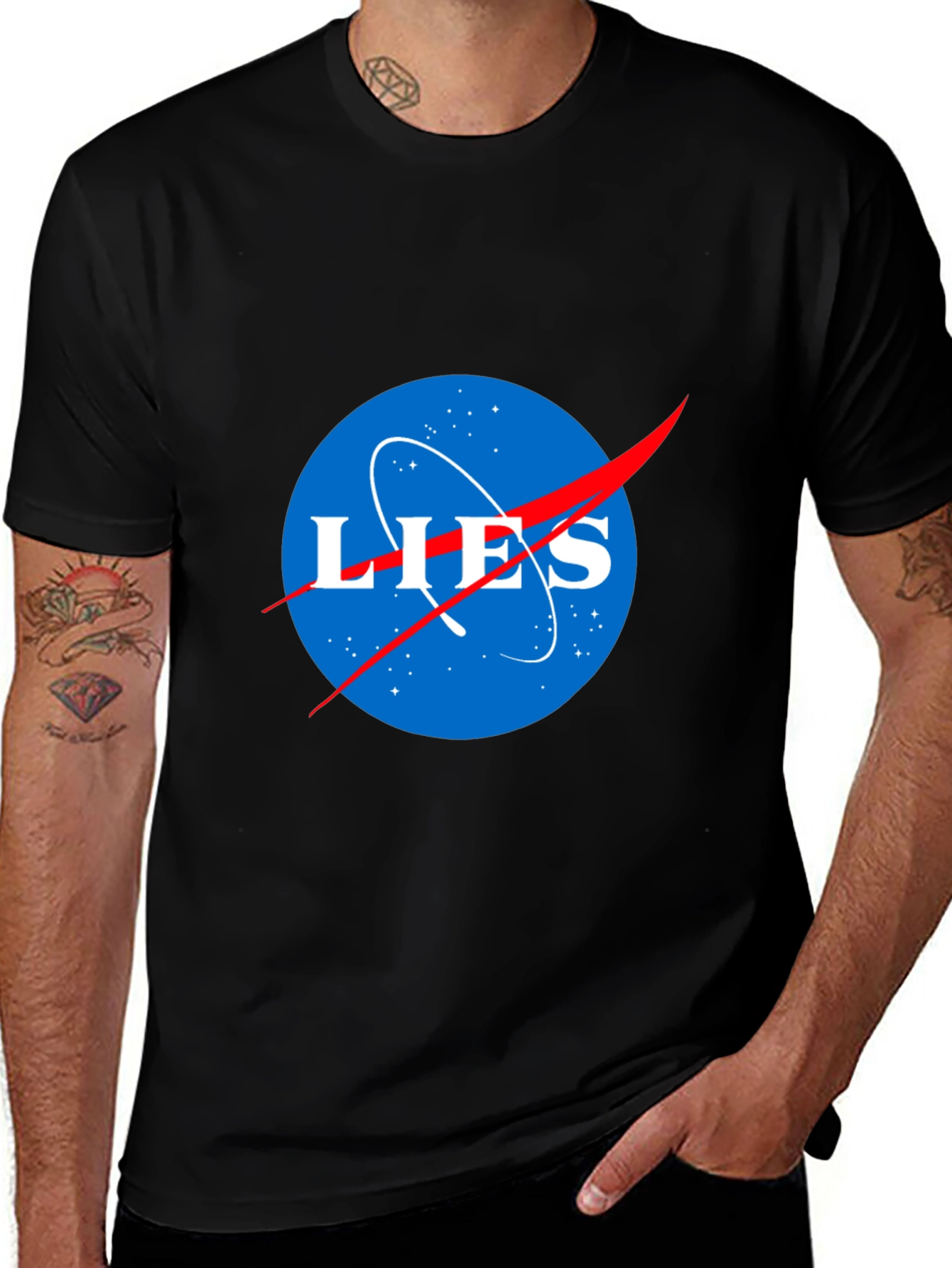 Variant 14 of LIES NASA Parody T-Shirt - Conspiracy Humor Tee