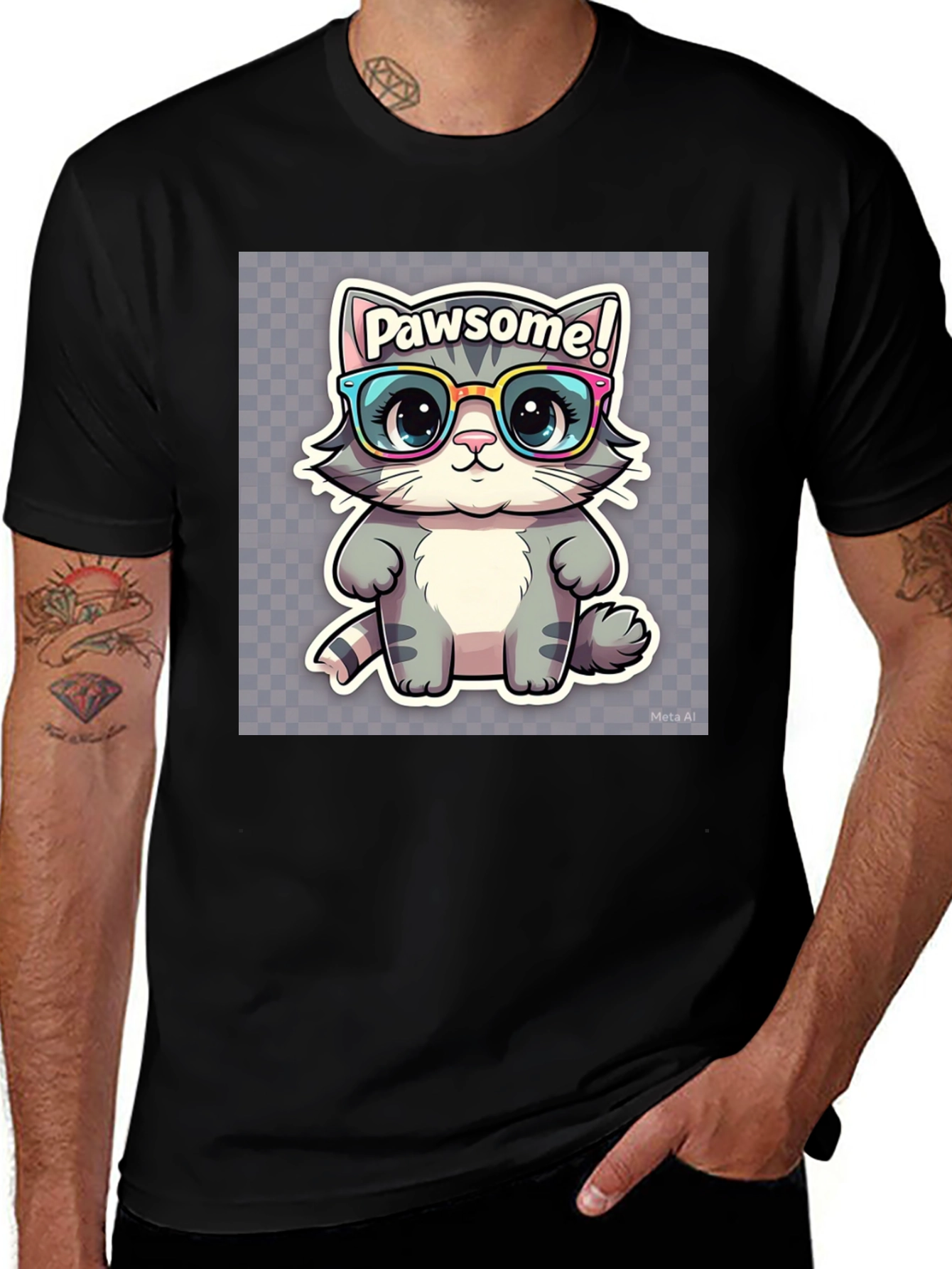 Variant 28 of Pawsome Cat Tee - Cute Kitten Graphic T-Shirt