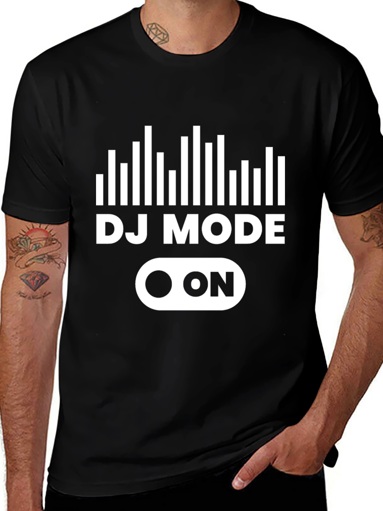 DJ Mode On T-Shirt - Black Graphic Tee