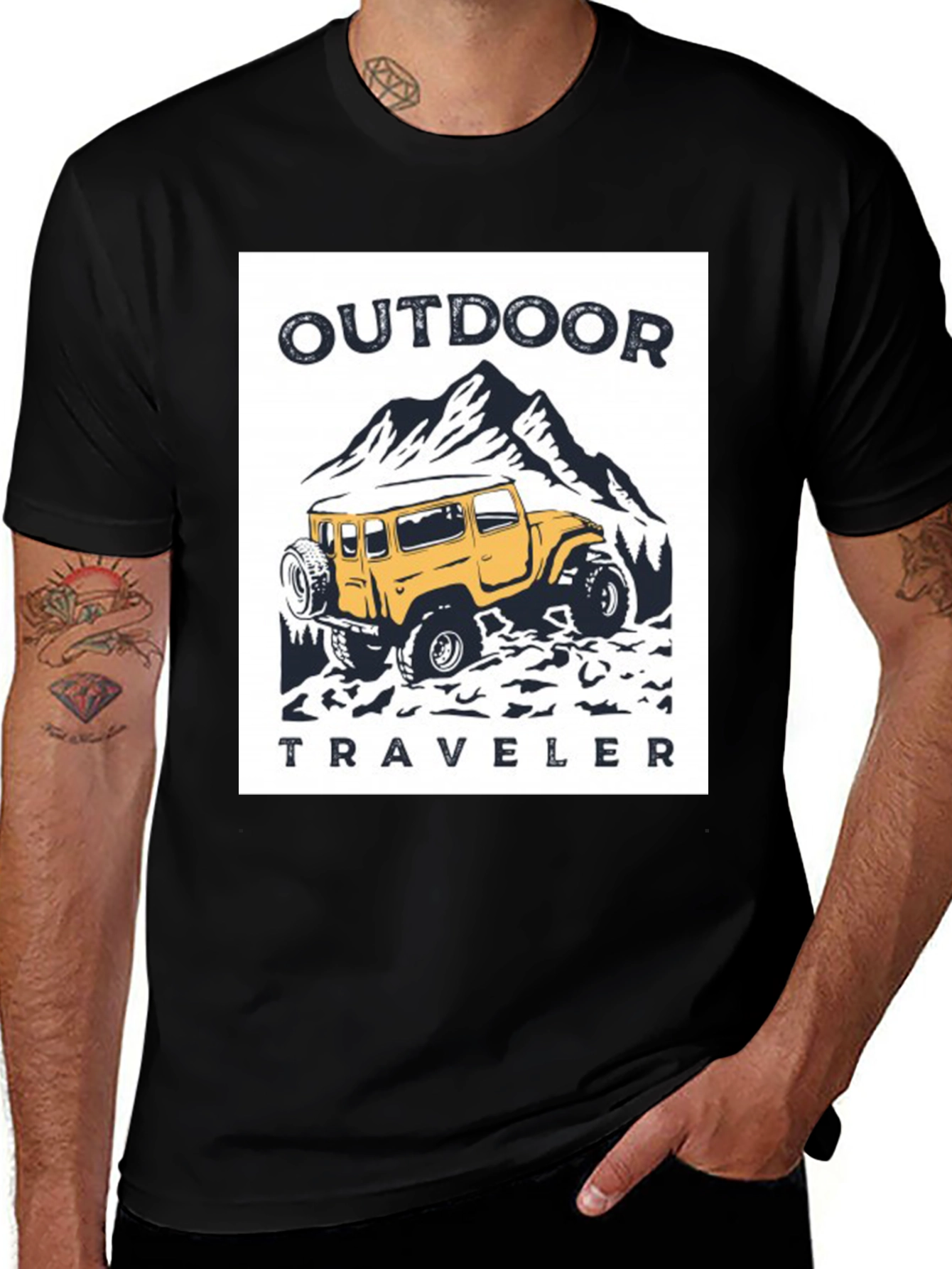 Variant 4 of Outdoor Traveler Graphic Tee - Adventure Awaits!