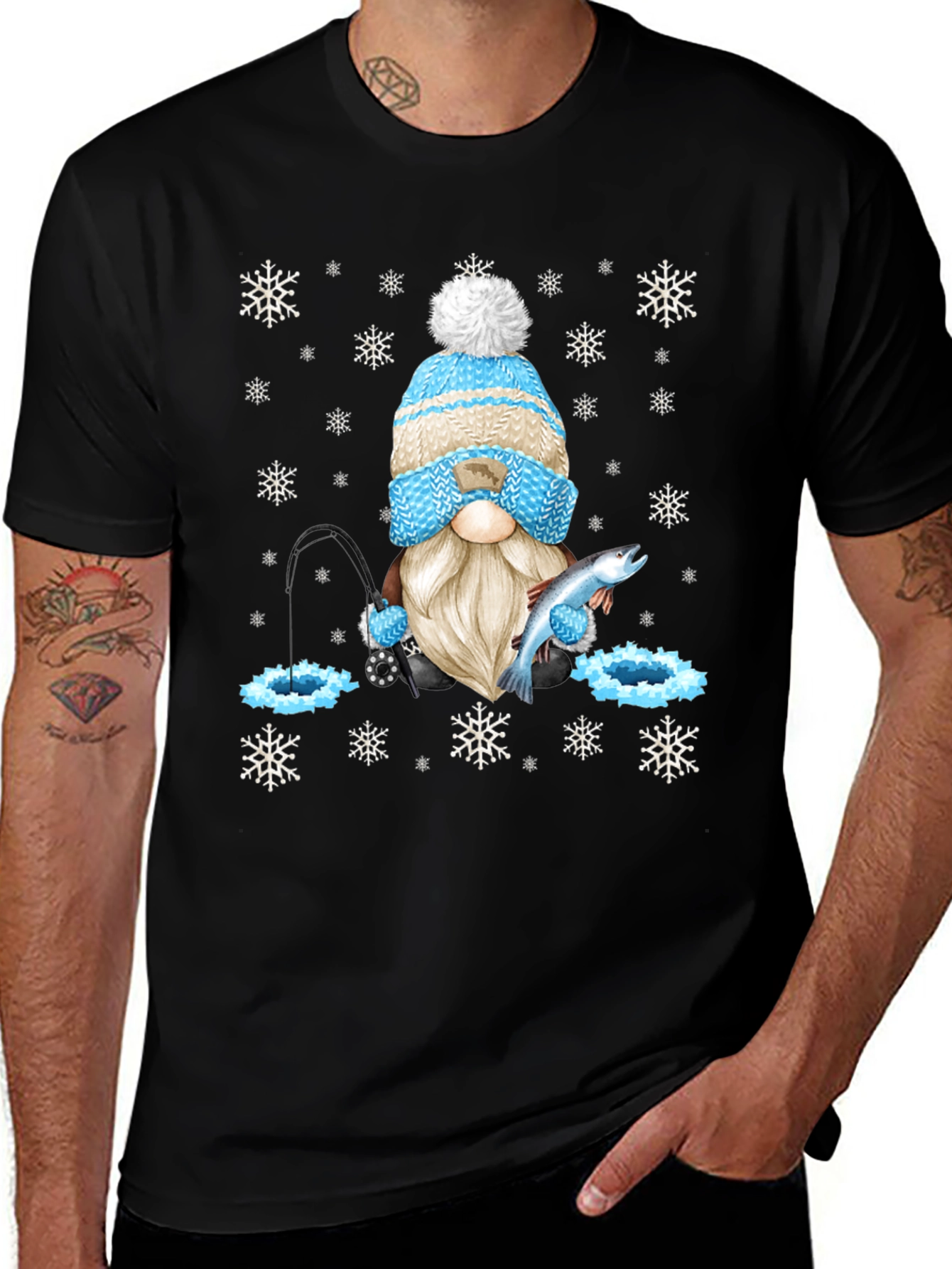 Variant 12 of Winter Fishing Gnome T-Shirt