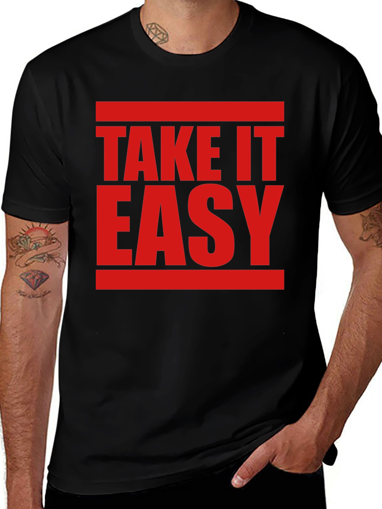 Variant 12 of Take It Easy Graphic Tee - Casual Comfort
