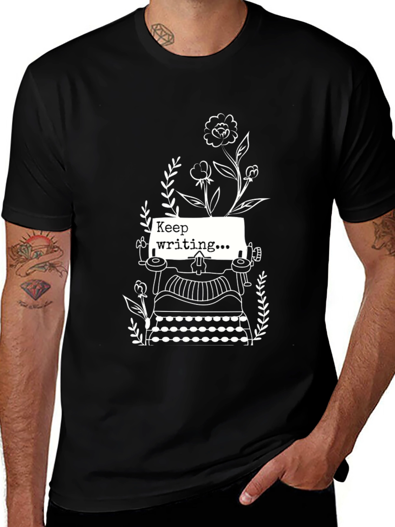 Variant 10 of Keep Writing Tee: Vintage Typewriter T-Shirt
