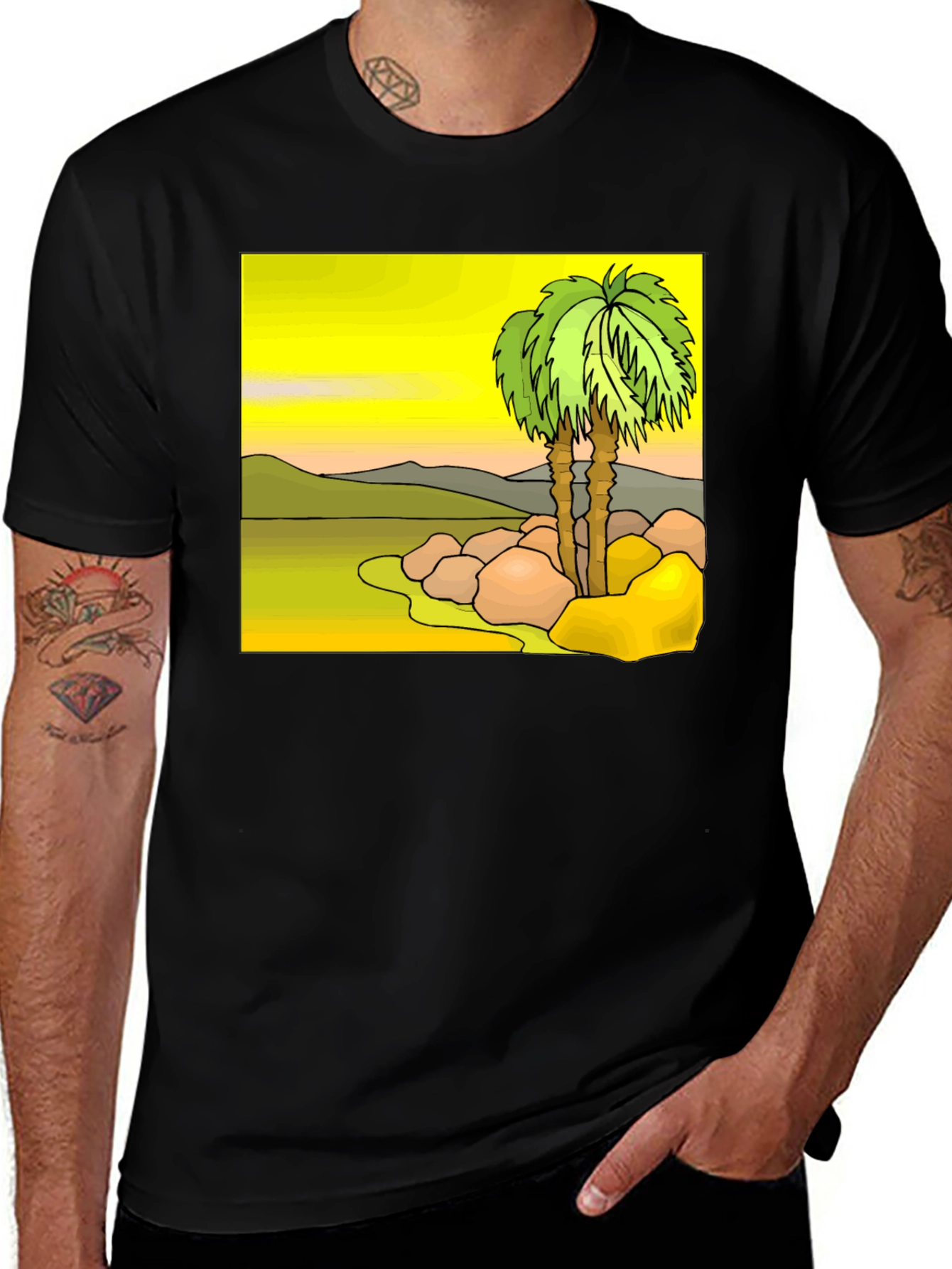 Tropical Palm Tree Graphic Tee - Island Vibe Shirt