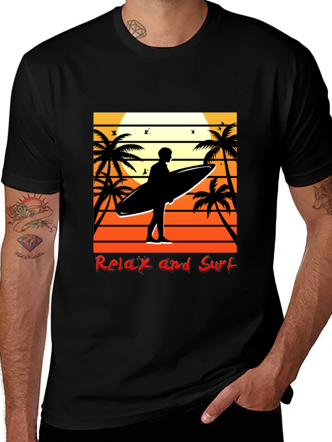 Variant 29 of Relax and Surf Graphic T-Shirt - Beach Vibes
