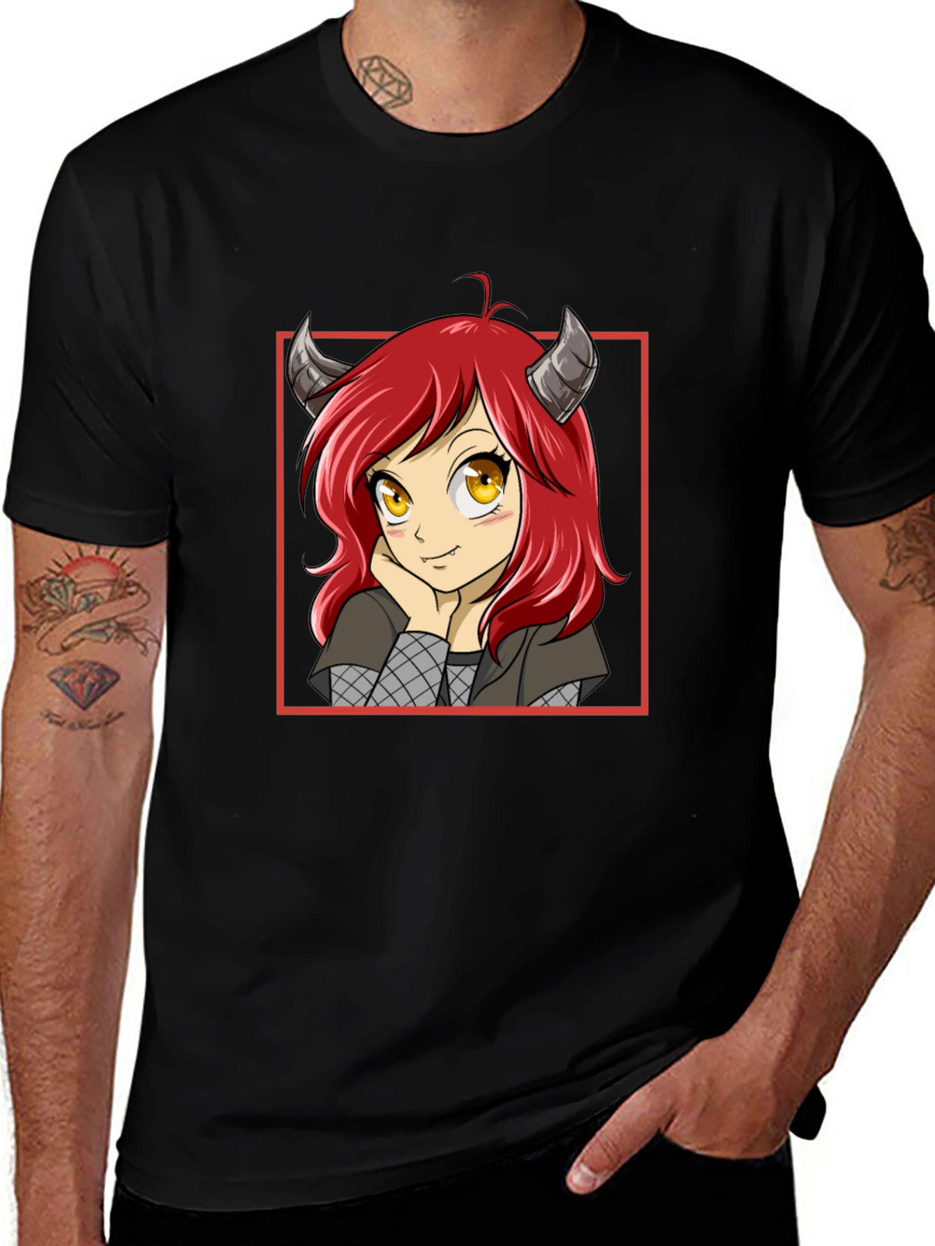 Variant 8 of Anime Girl Devil Horns Graphic T-Shirt