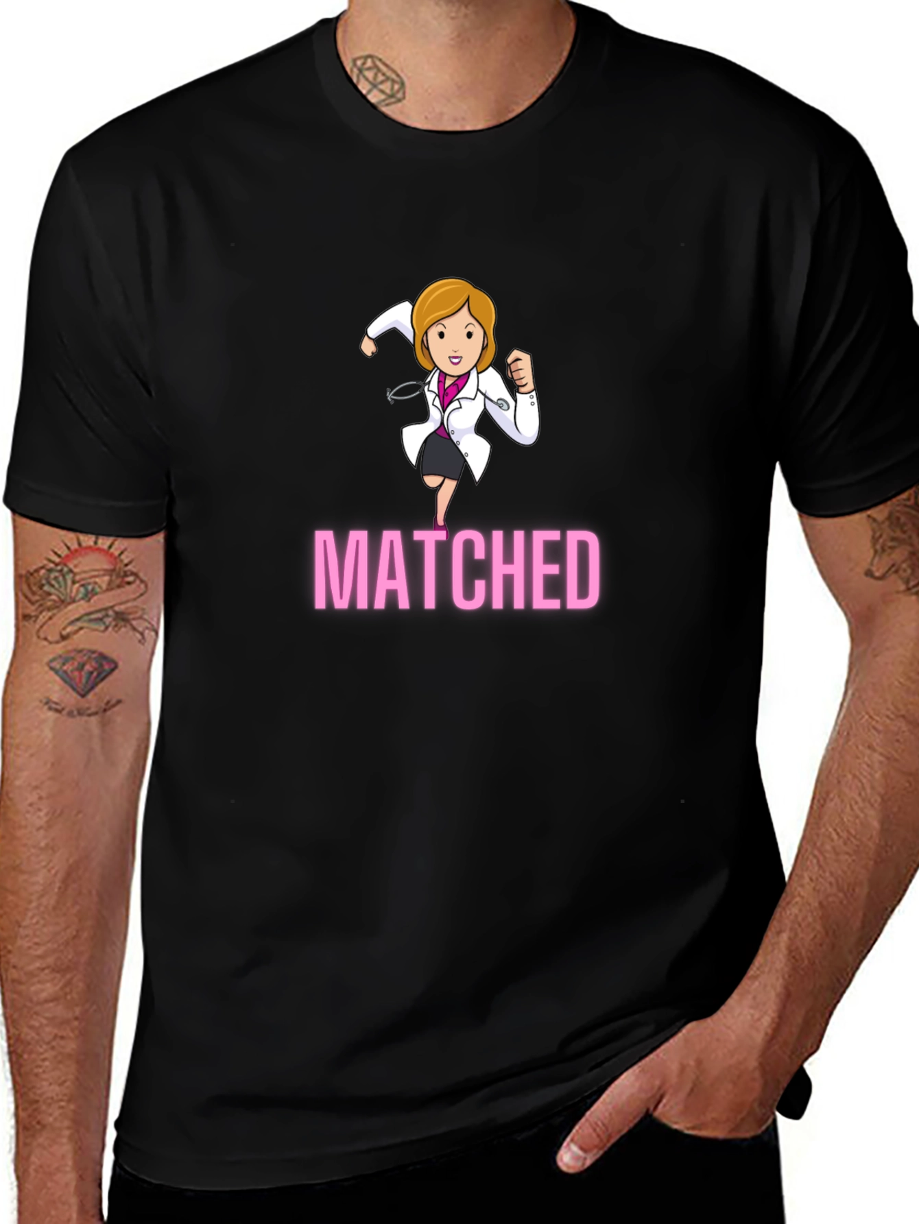 Variant 7 of Matched Doctor Graphic Tee - Medical Resident Gift