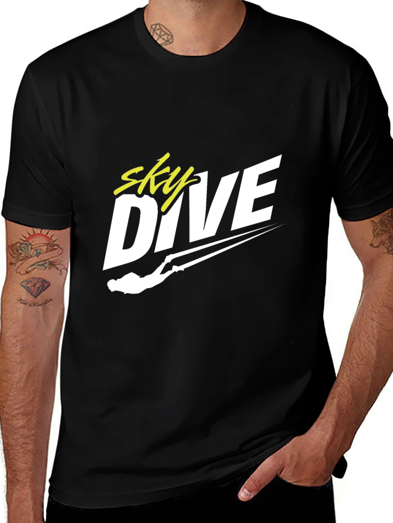 Variant 12 of Sky Dive Graphic Tee - Black T-Shirt