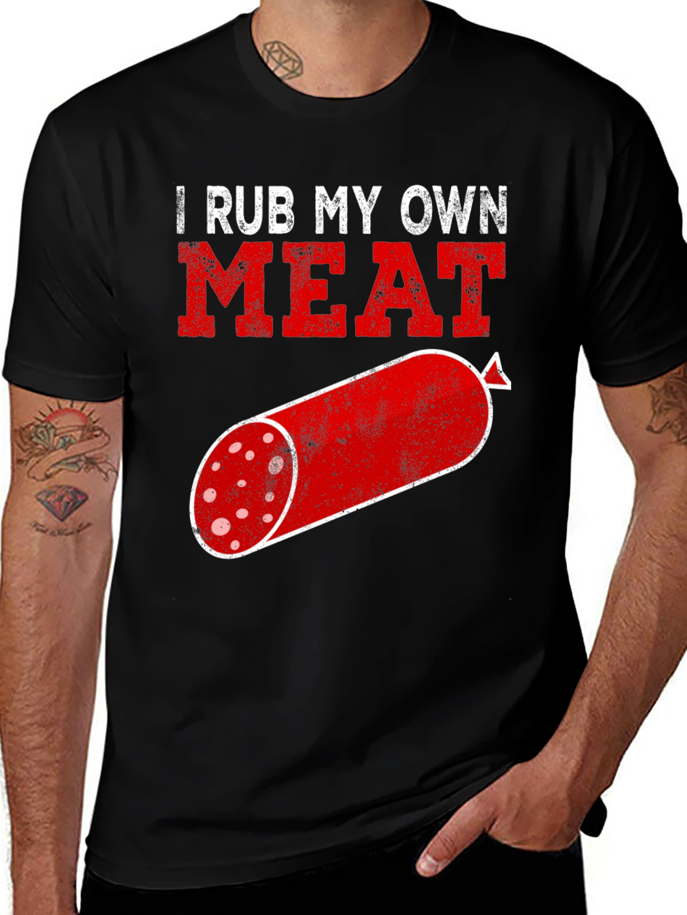 Variant 20 of I Rub My Own Meat Graphic T-Shirt BBQ Lover Funny Humor