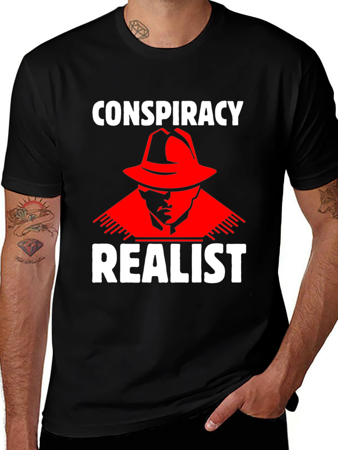 Variant 16 of Conspiracy Realist T-Shirt - Red Hat Design