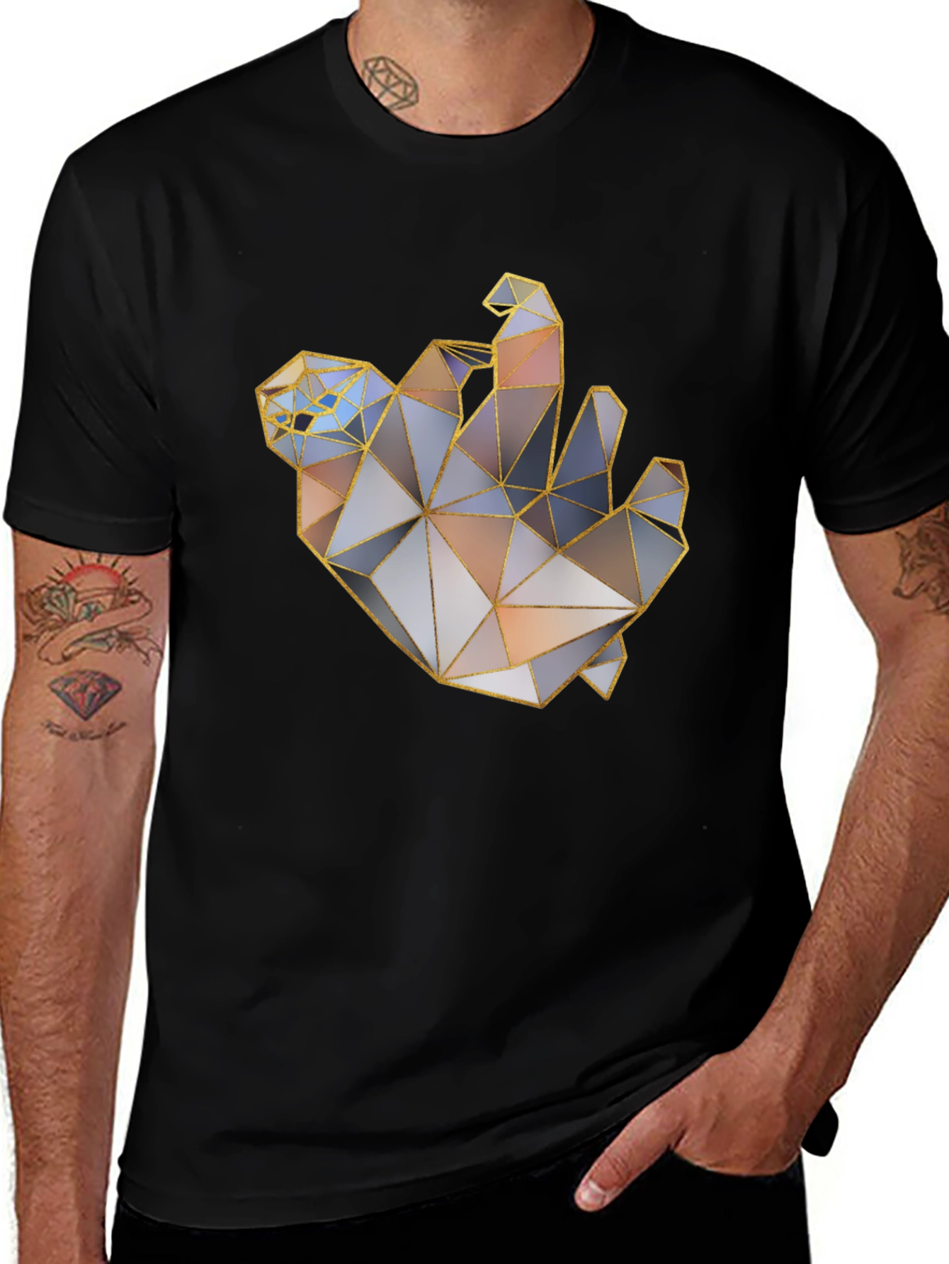 Variant 29 of Geometric Hand Graphic Tee - Modern Art Shirt