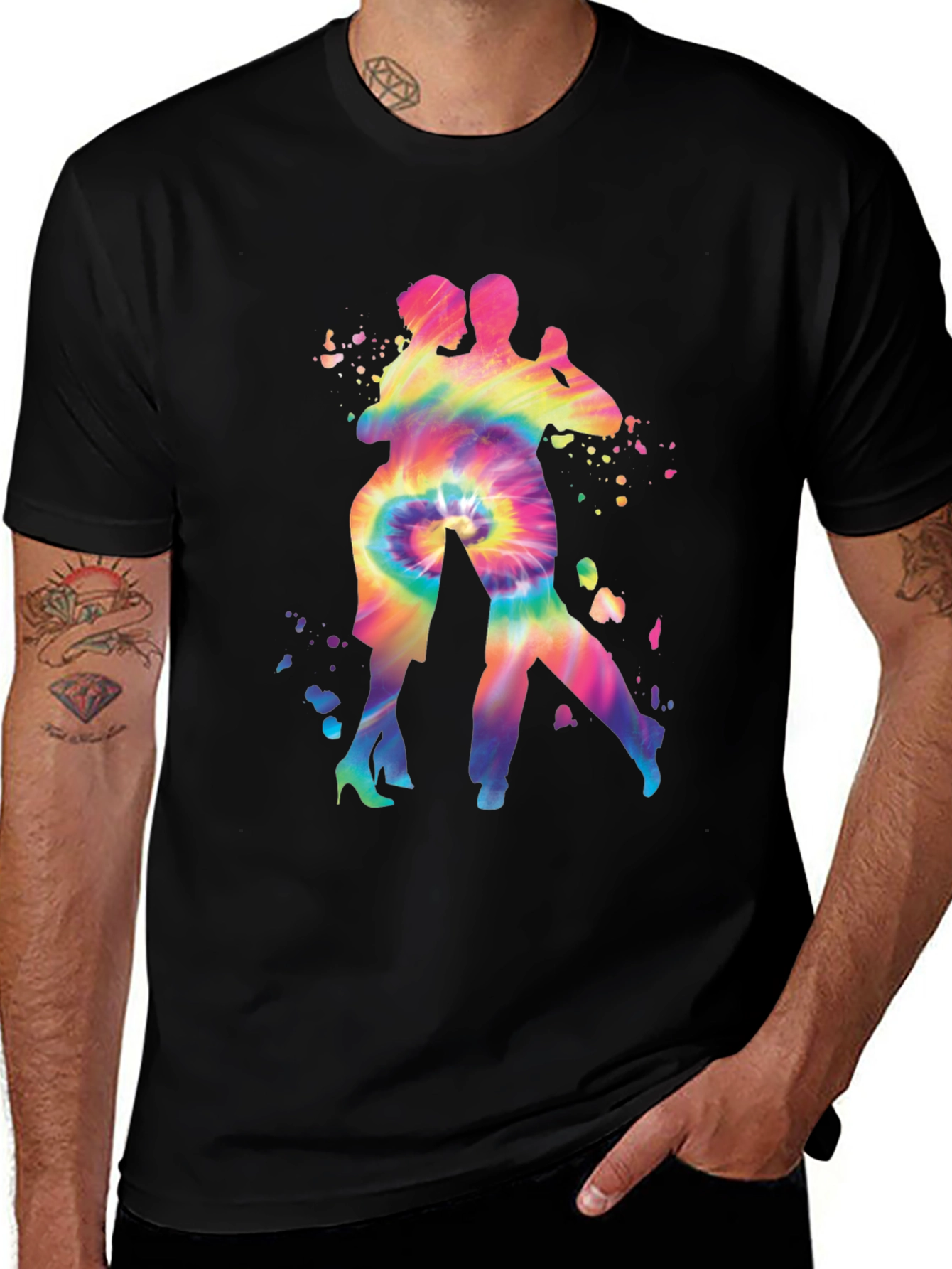 Variant 4 of Tie-Dye Tango Dancers Graphic Tee