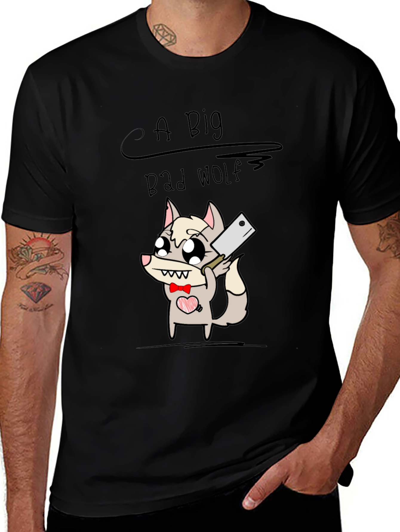 Variant 13 of A Big Bad Wolf T-Shirt - Cute Cartoon Design