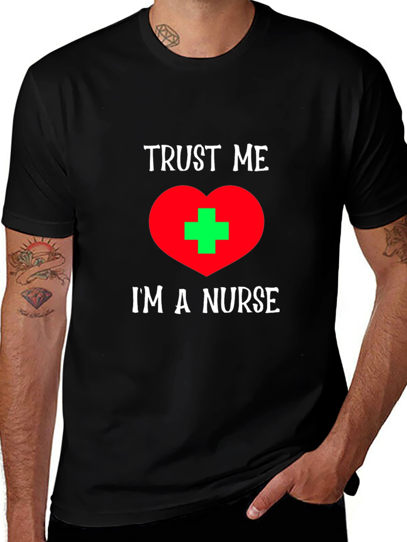 Variant 20 of Trust Me I'm a Nurse Graphic Tee - Black