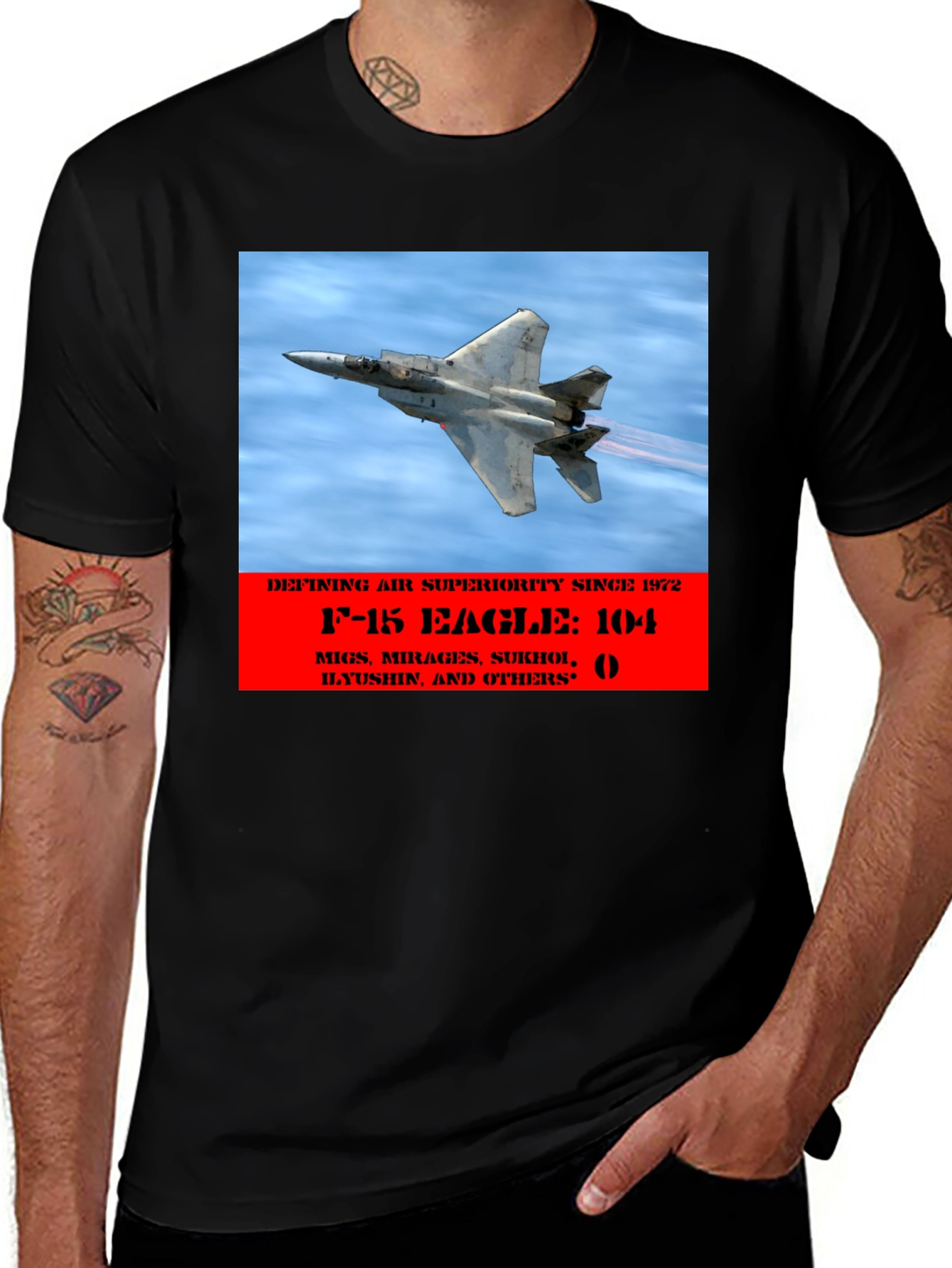 Variant 5 of F-15 Eagle Air Superiority Black T-Shirt