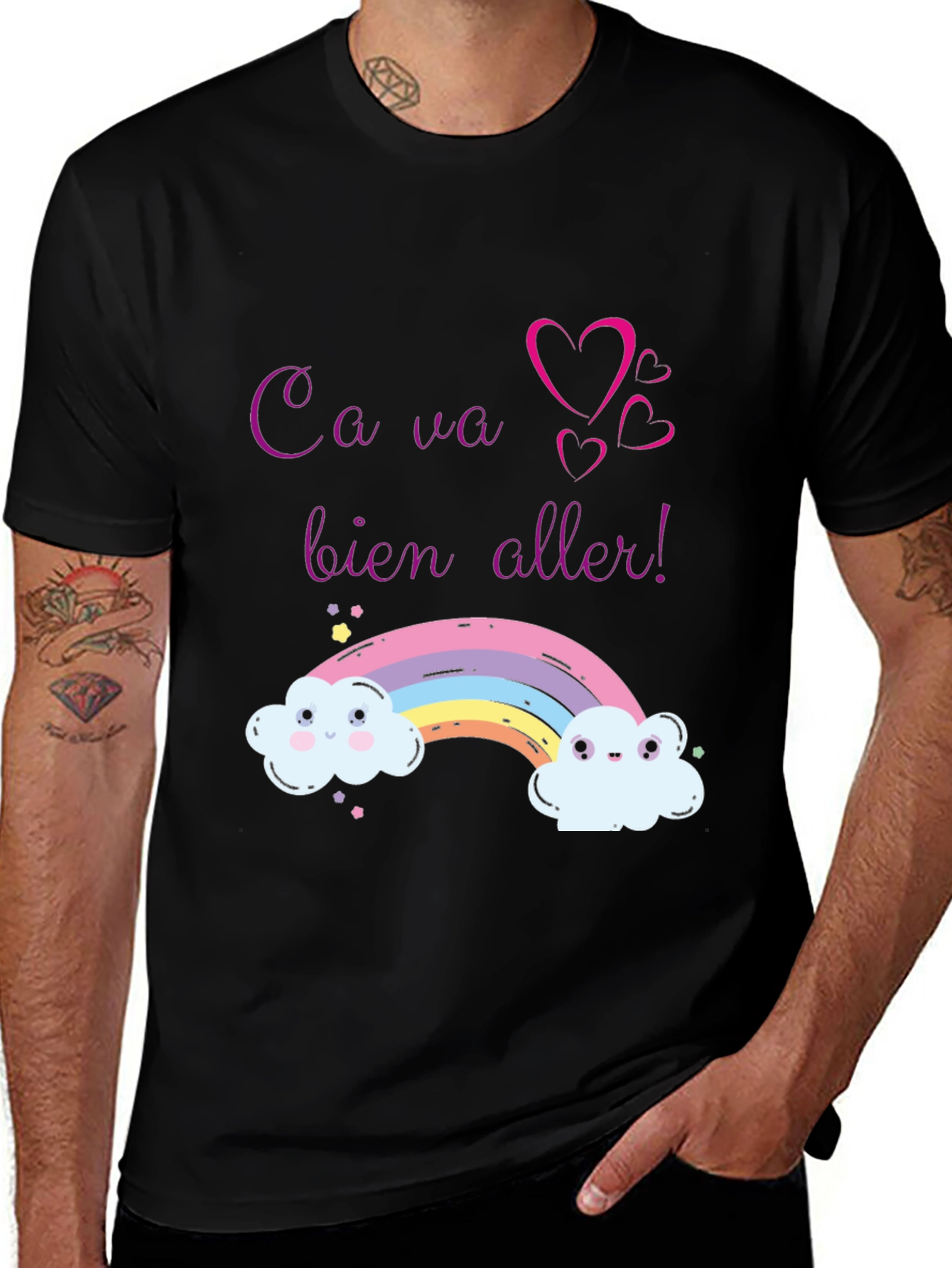 Rainbow Ca Va Bien Aller Graphic Tee