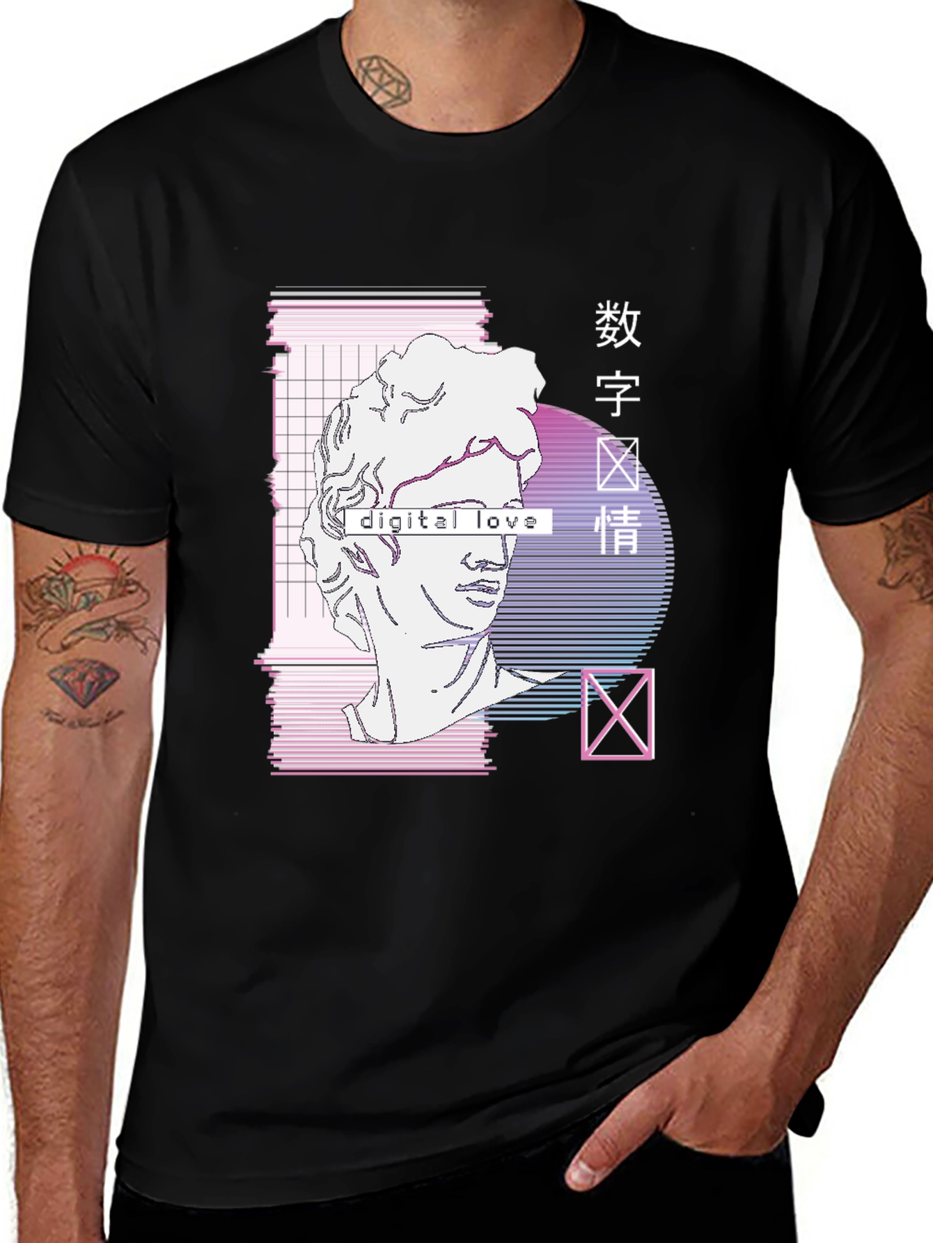 Digital Love Vaporwave Graphic Tee - Aesthetic Style
