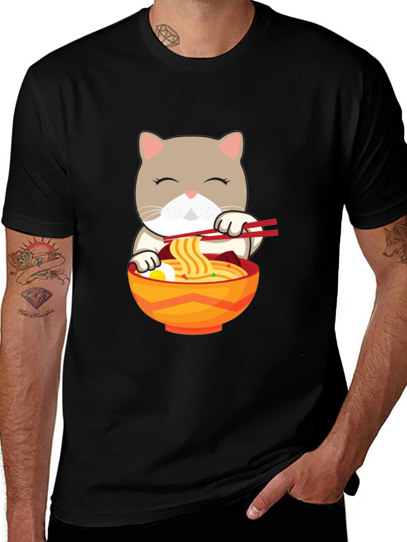 Variant 12 of Cat Ramen T-Shirt - Cute Noodle Lover Tee