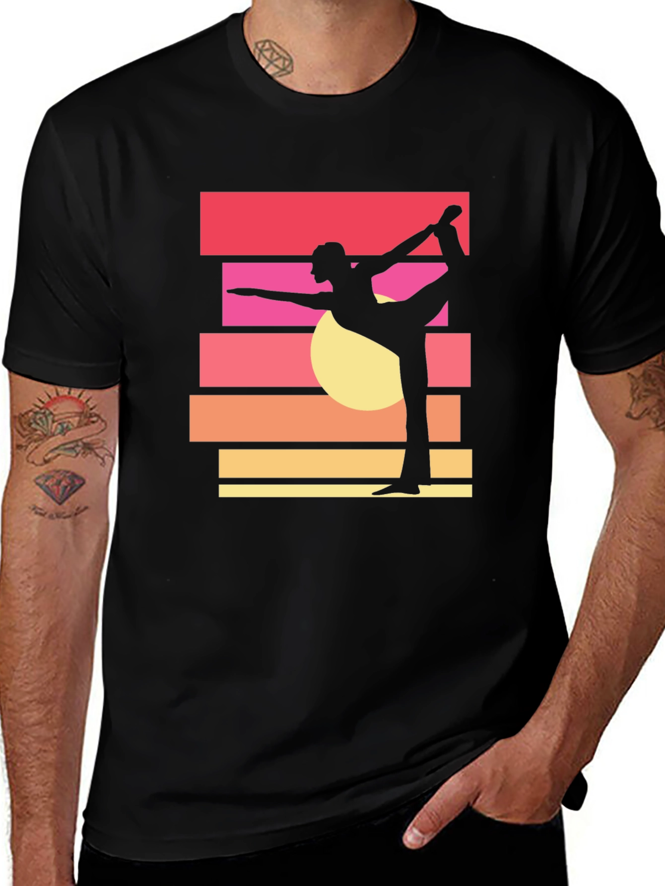 Variant 22 of Yoga Pose Sunset Graphic Tee