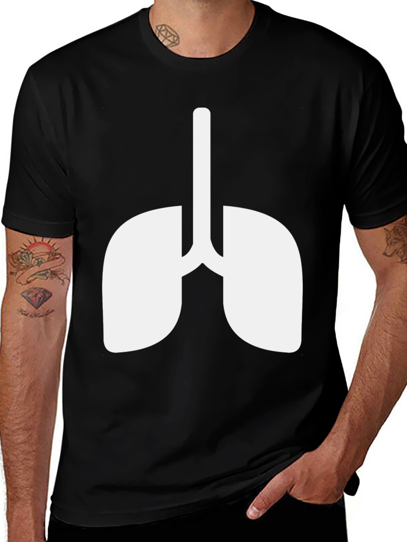 Lung Graphic Tee - Black Cotton