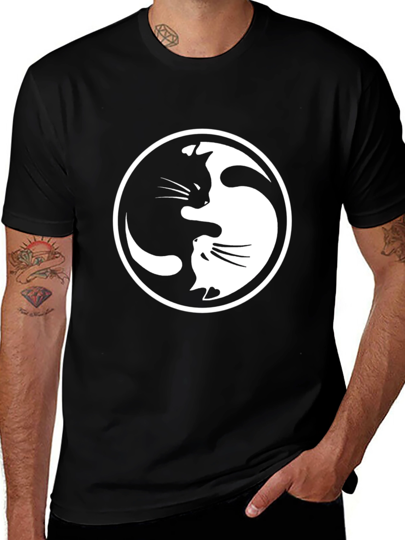 Variant 21 of Yin Yang Cat Graphic Tee