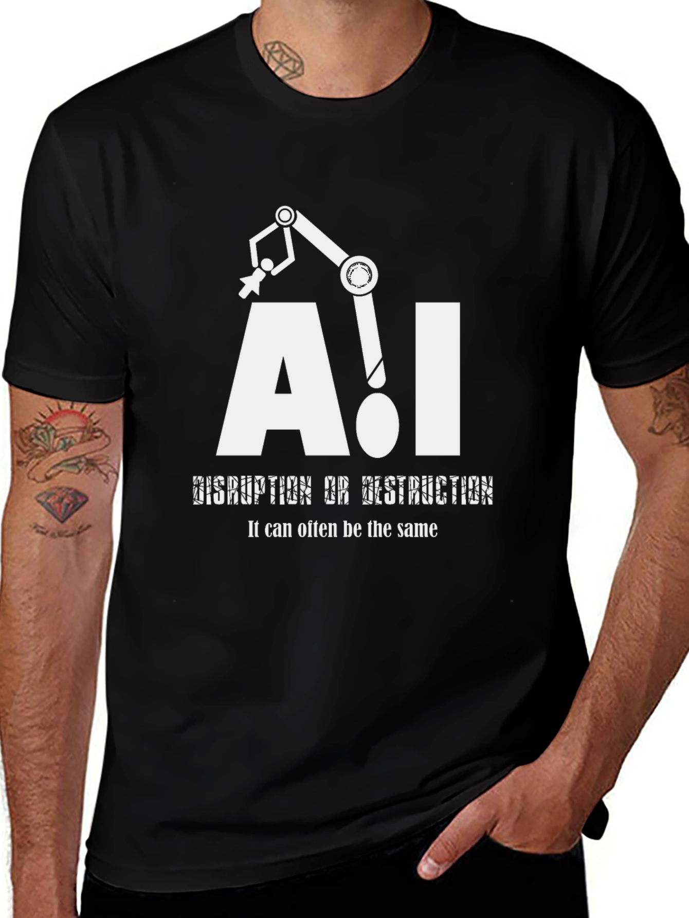 AI Disruption T-Shirt - Robot Graphic Tee