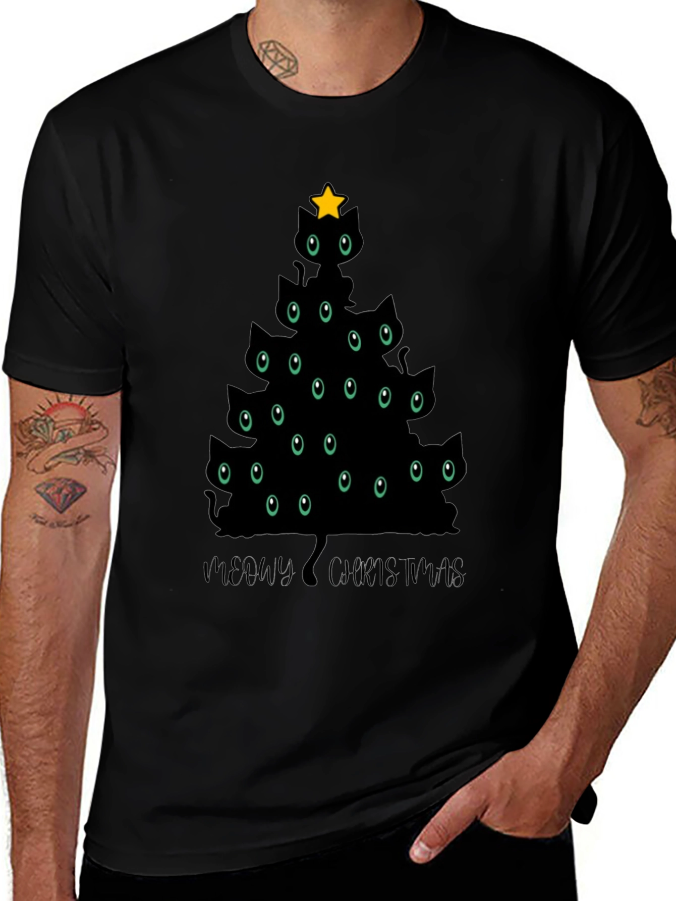 Variant 30 of Meowy Christmas Cat Tree T-Shirt