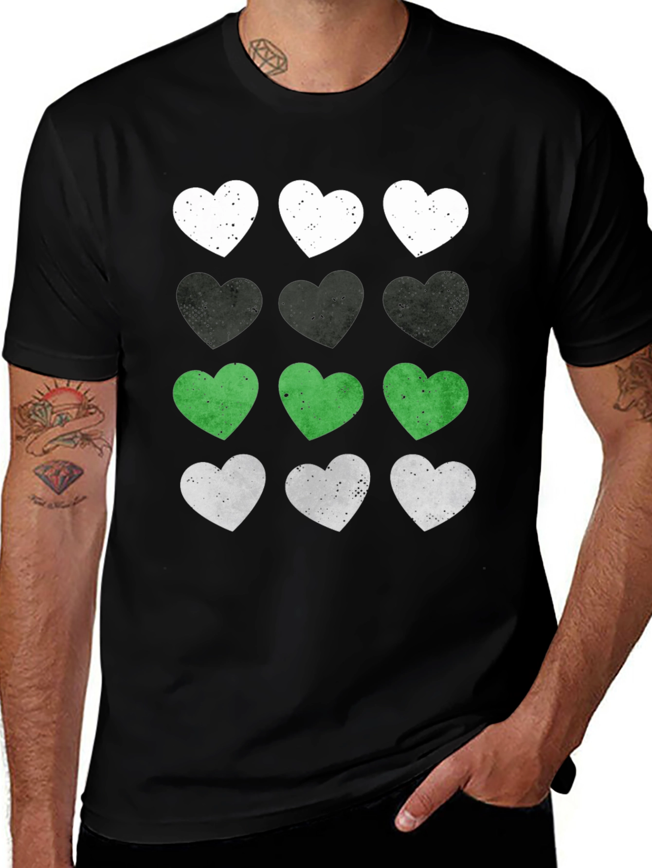 Variant 28 of Heart Pattern Graphic Tee - Soft Cotton Blend