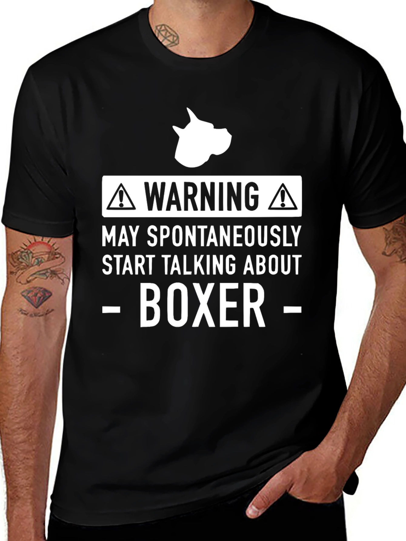 Warning Boxer Dog T-Shirt