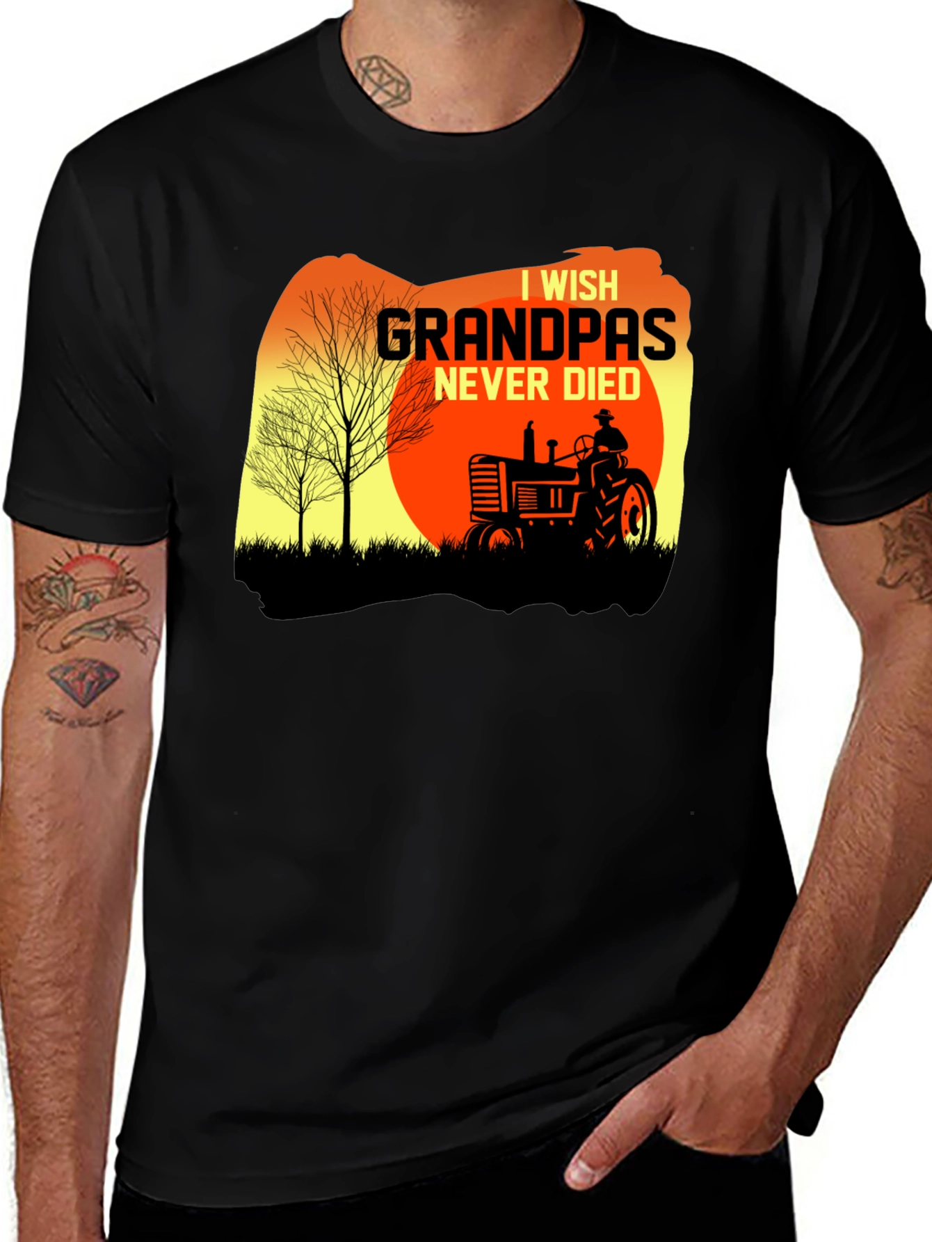 Variant 29 of I Wish Grandpas Never Died Black T-Shirt