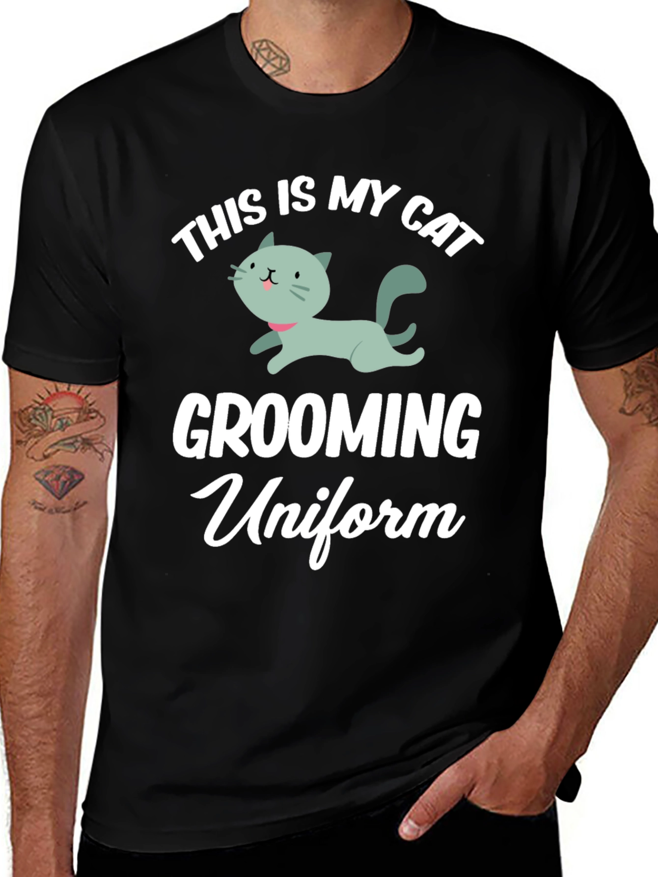 Variant 16 of Cat Grooming Uniform T-Shirt - Funny Pet Lover Tee