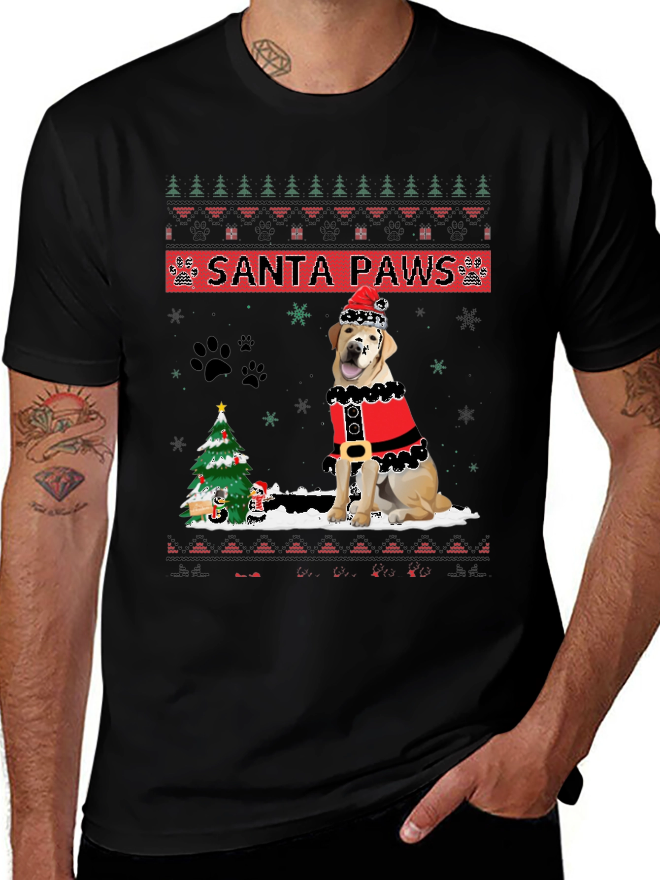 Santa Paws Dog Christmas T-Shirt