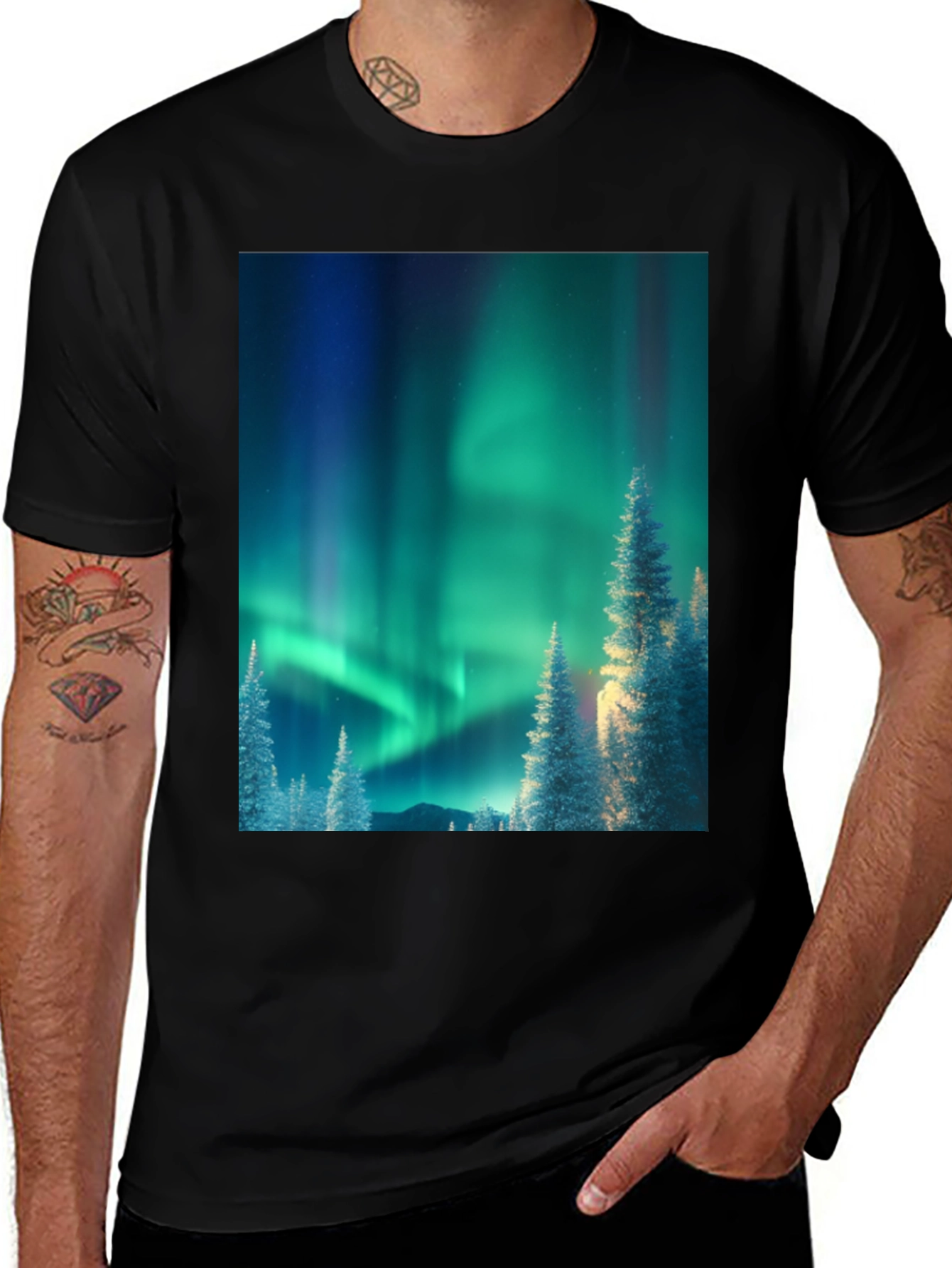 Aurora Borealis Graphic Tee - Northern Lights T-Shirt