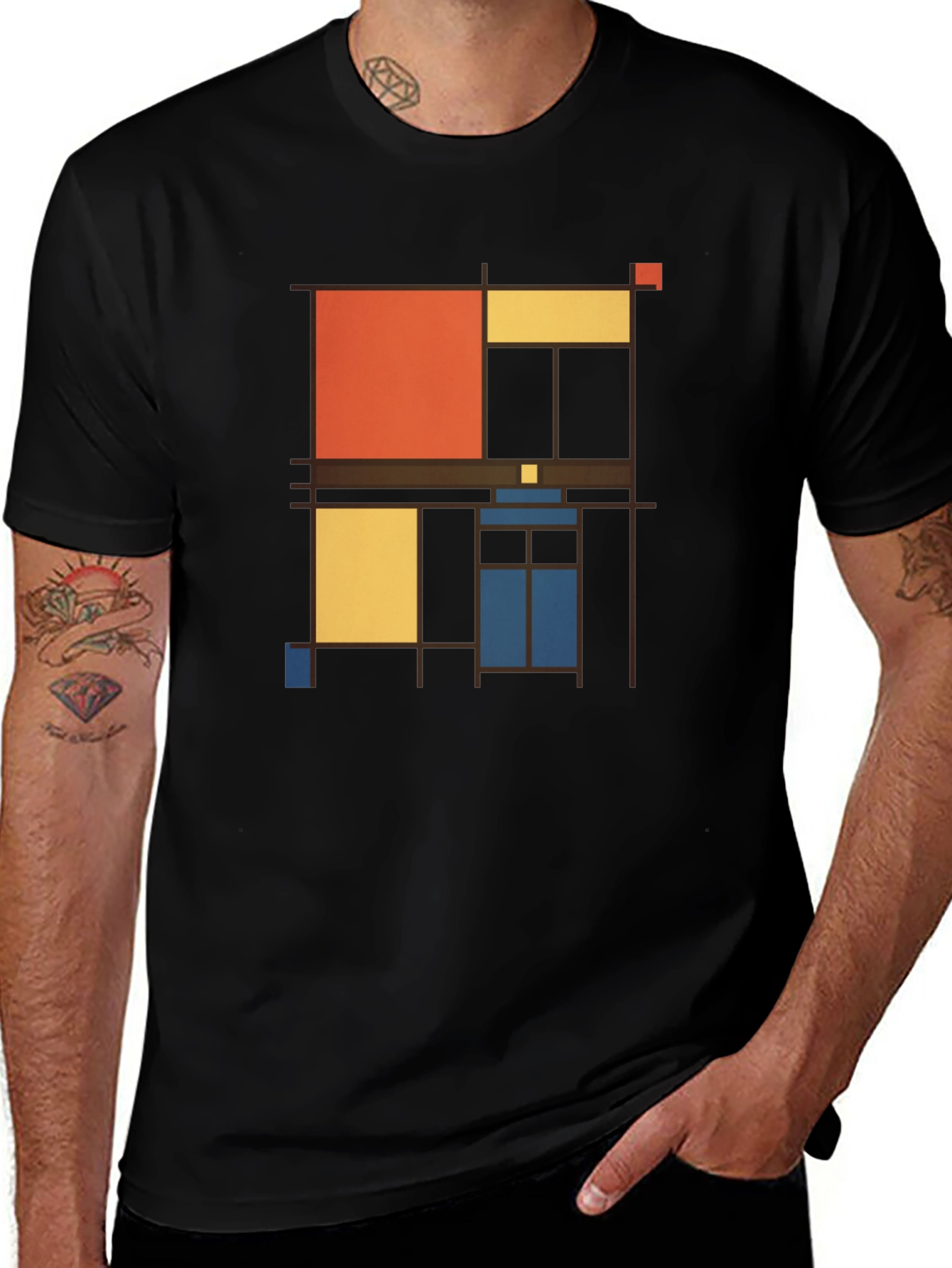 Variant 29 of Modern Art Graphic Tee - Abstract Block Design