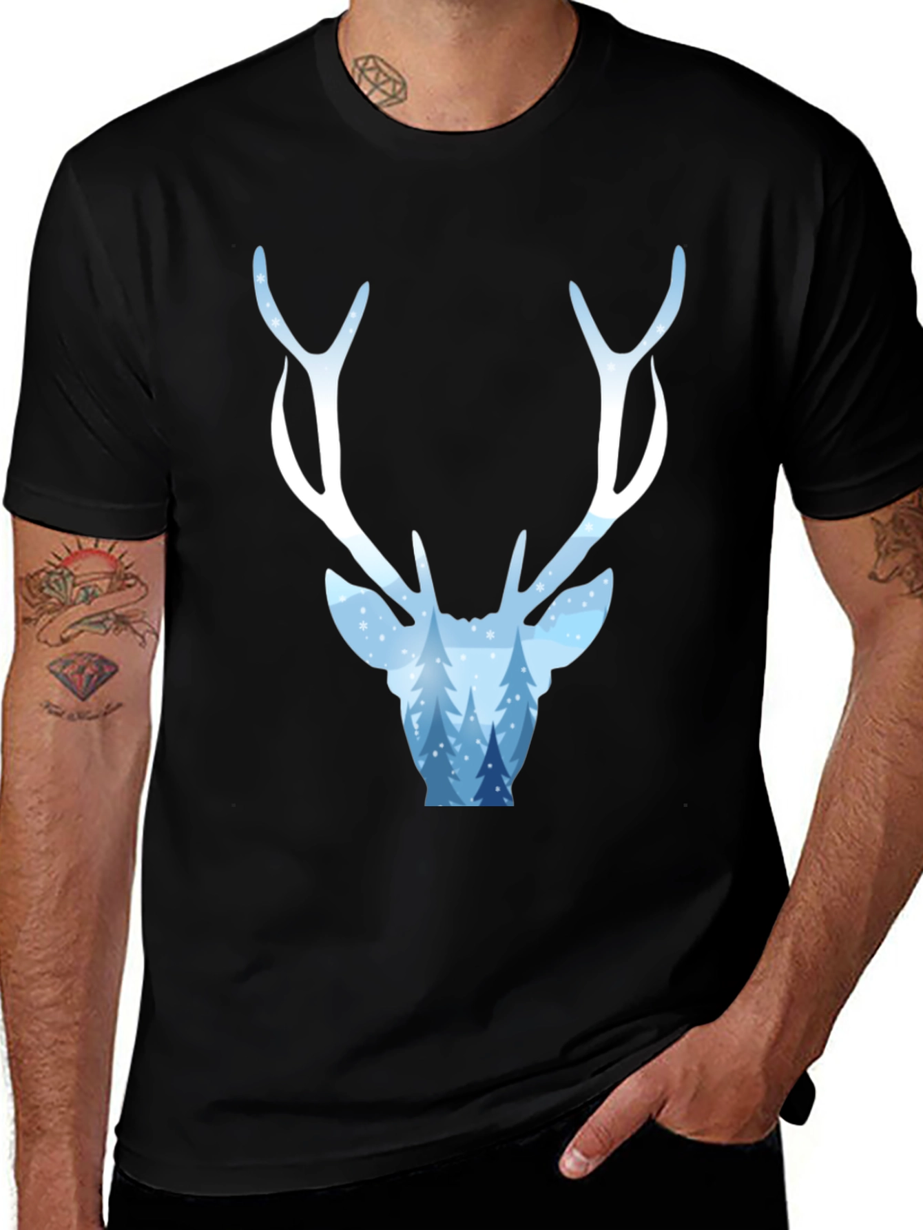 Variant 19 of Winter Deer Graphic Tee - Stylish Holiday Apparel