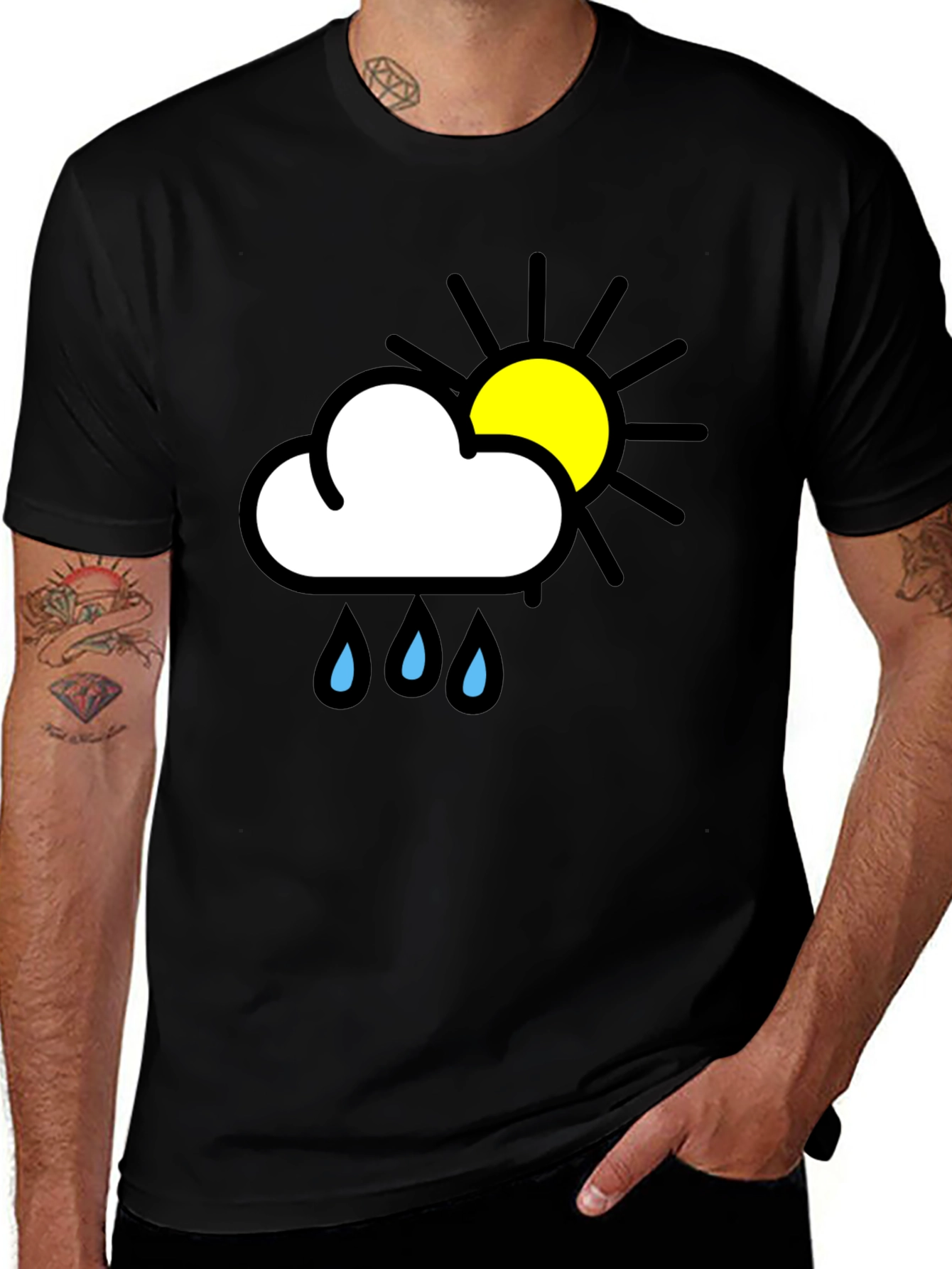 Variant 17 of Rainy Day Sun Graphic Tee - Black