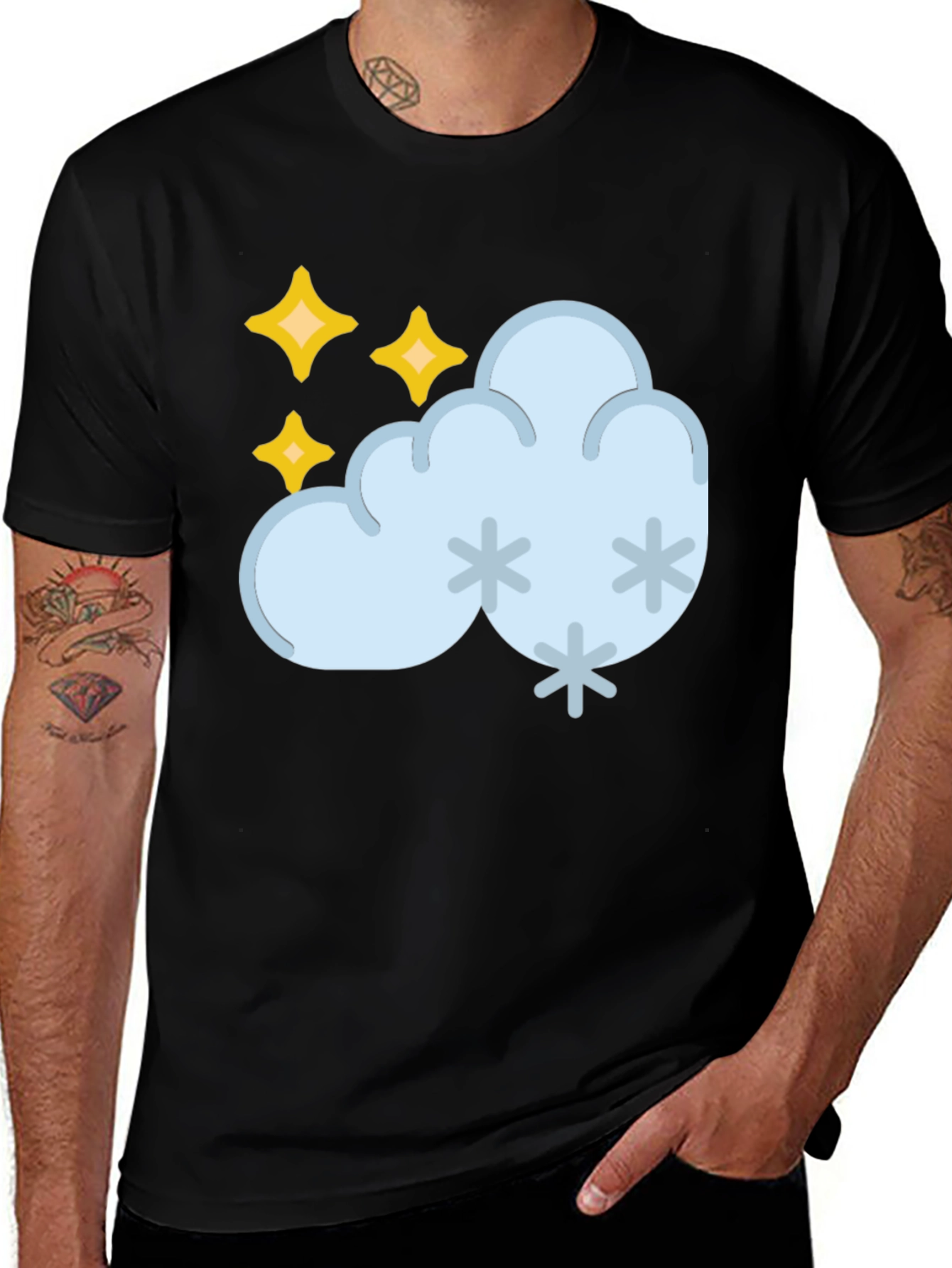 Variant 21 of Snowy Cloud T-Shirt - Weather Icon Tee