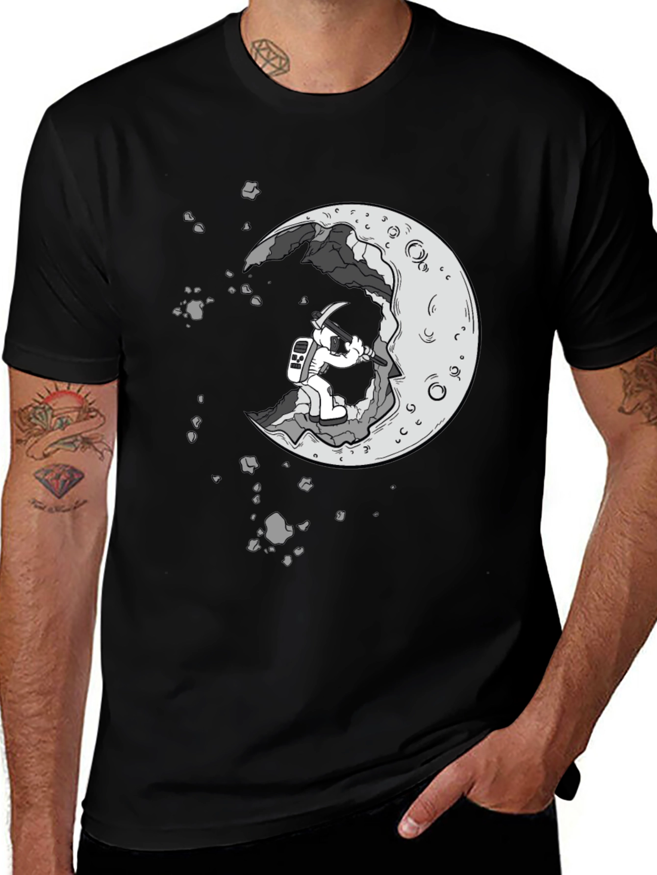 Variant 4 of Moon Miner Graphic Tee - Black