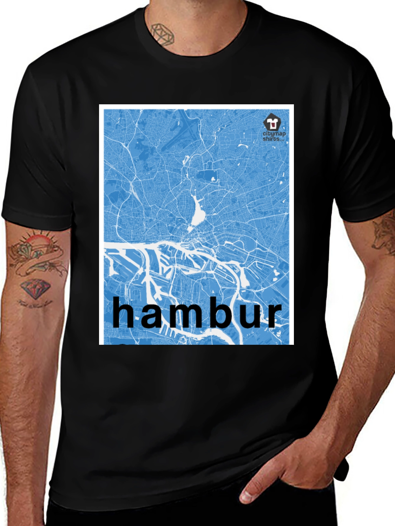 Variant 30 of Hamburg City Map T-Shirt - Urban Navigator Tee