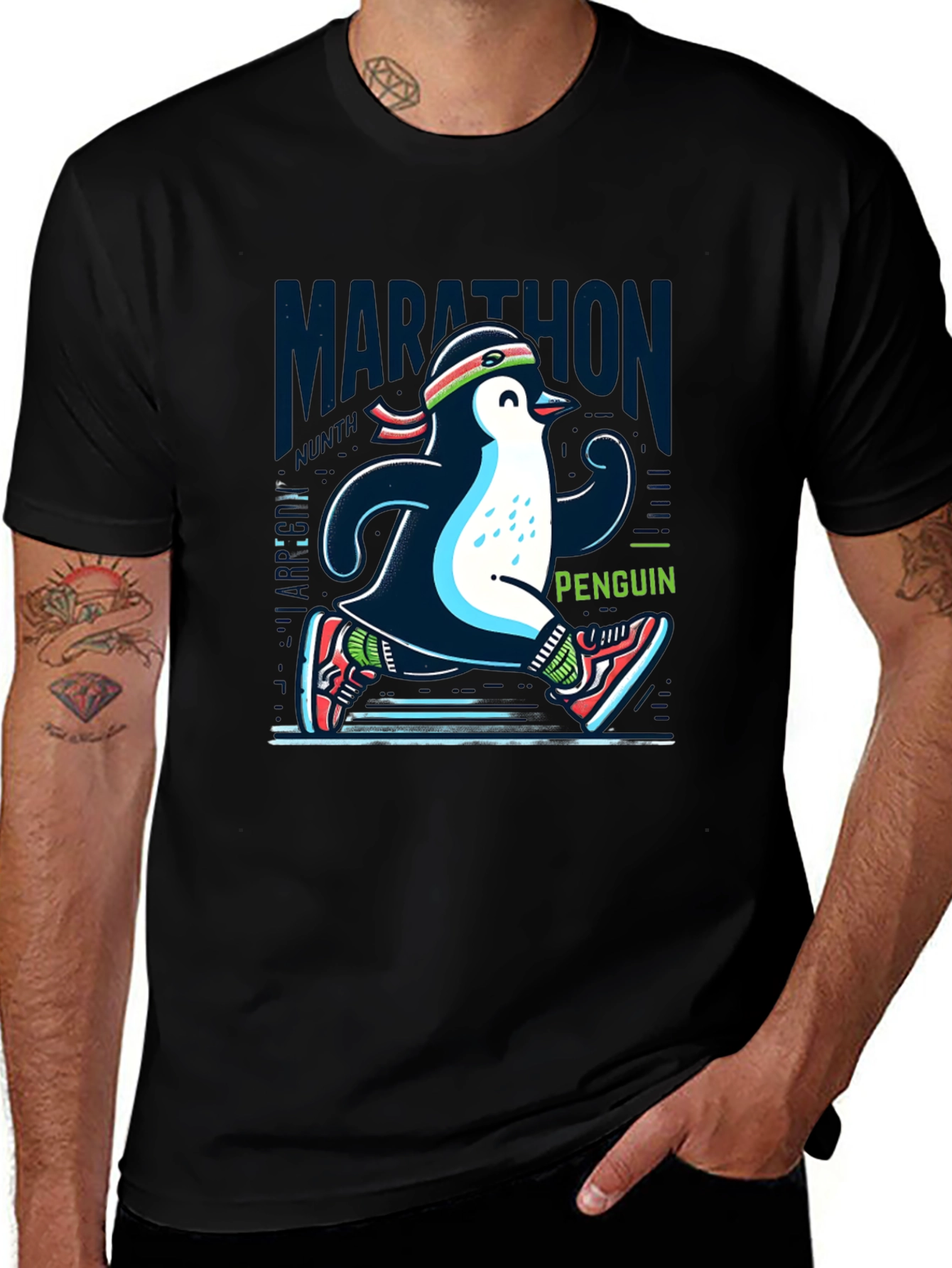 Variant 17 of Marathon Penguin Running T-Shirt