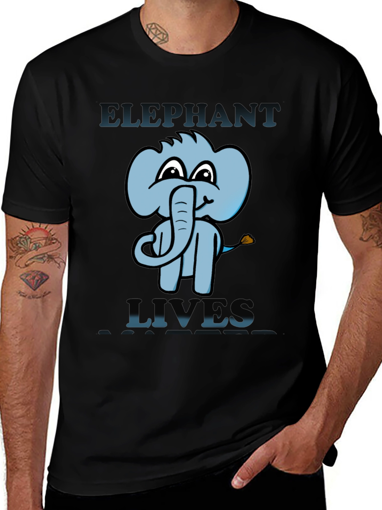 Variant 13 of Elephant Lives T-Shirt - Cartoon Design
