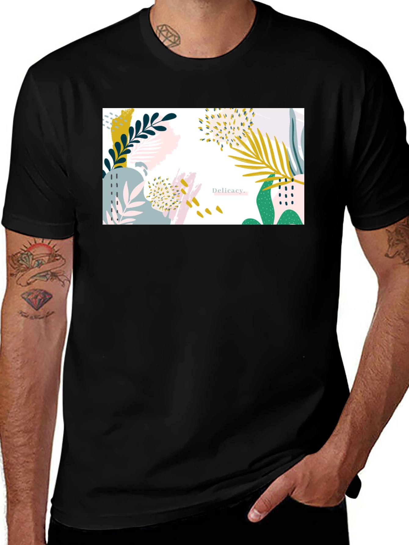 Variant 20 of Trendy Abstract Art Print Black T-Shirt